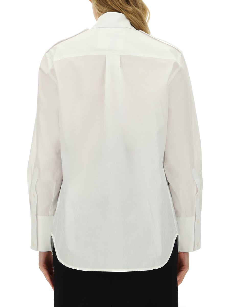 Shop Victoria Beckham Oversize Pocket Shirt In White