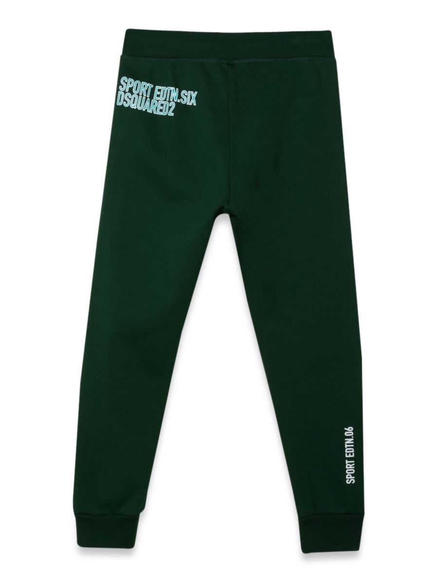 Shop Dsquared2 Plush Pants Leaf Logo On Front Leg In Green