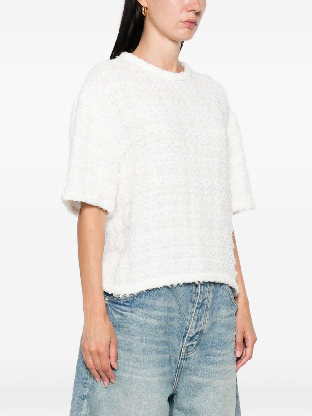 Iro Boxy Silhouette Short Sleeves Top In White