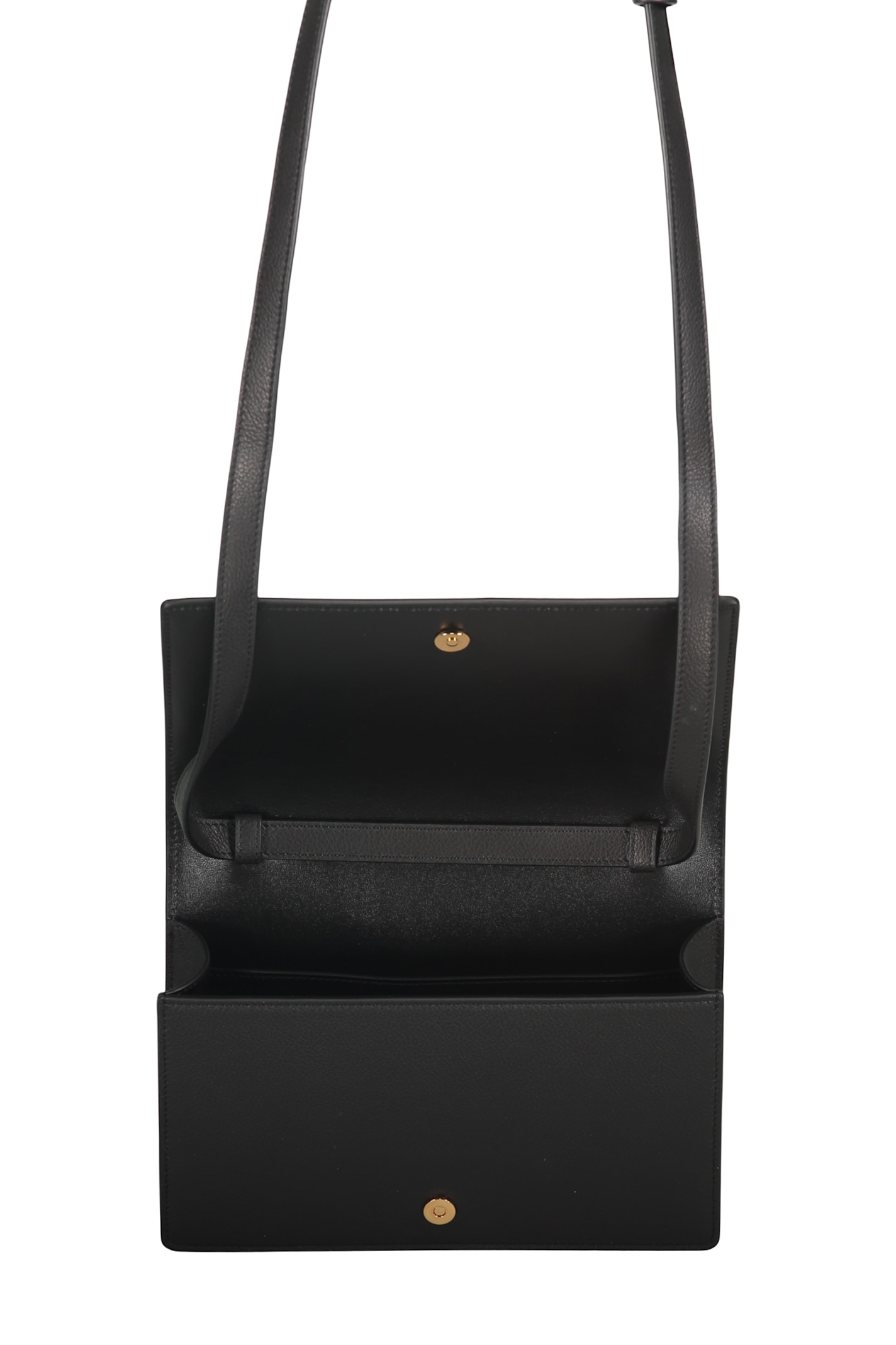 Versace Elegant Black Leather Bag Versatile In Black