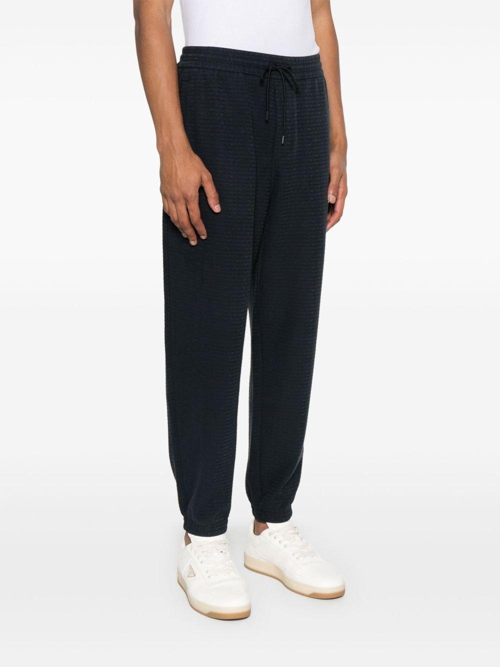 Emporio Armani Logo Print Textured Fabric Sweatpants