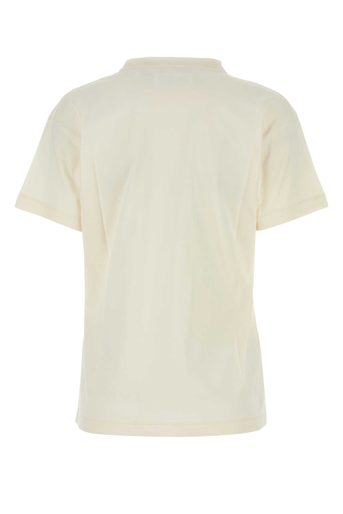 Shop Maison Margiela Ivory Cotton T-shirt In Bianco