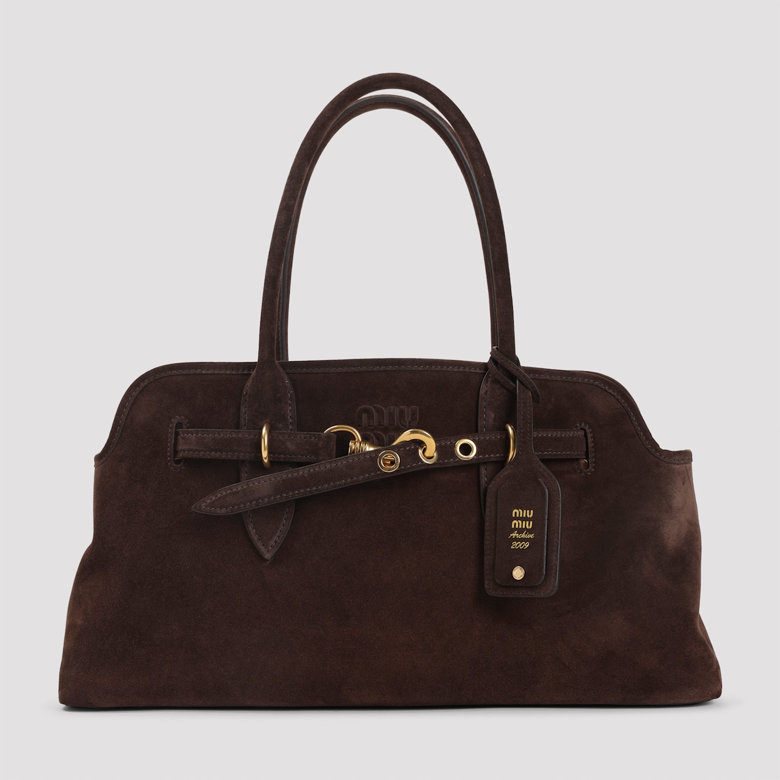 Miu Miu Dark Brown Aventure Shoulder Bag In Brown