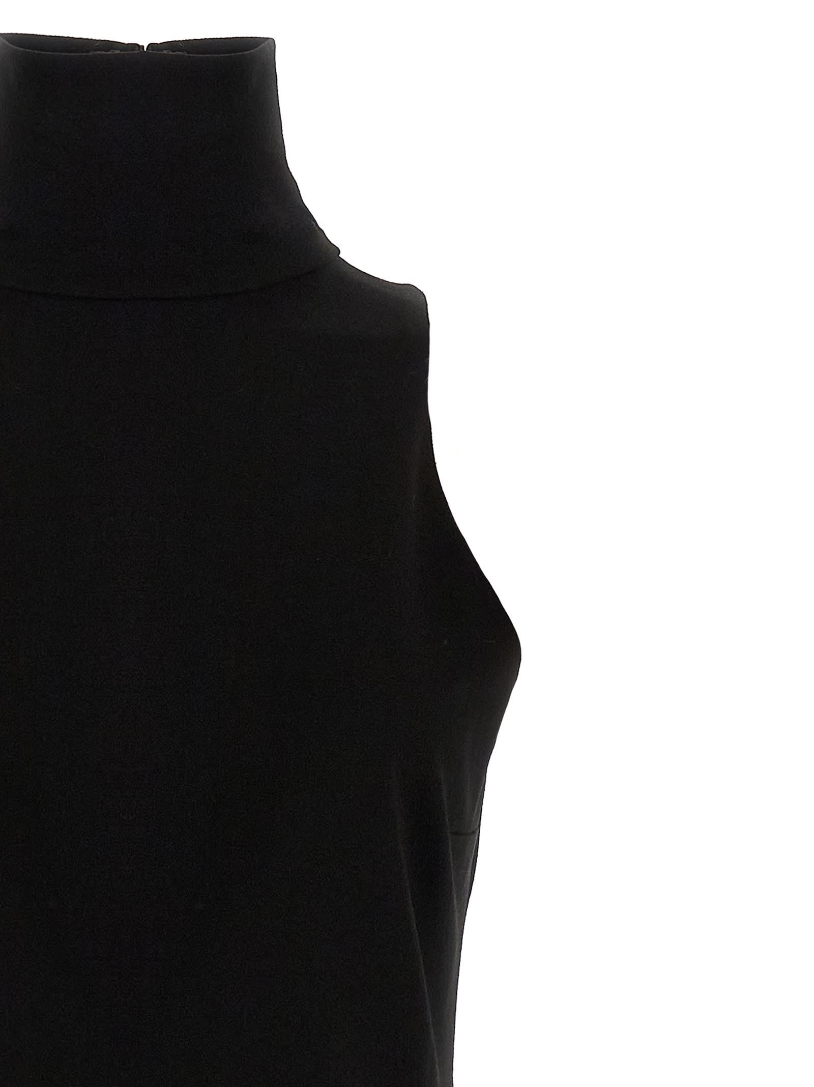 Magda Butrym Textured Sleeveless Dress Featuring Crochet Detail In Black
