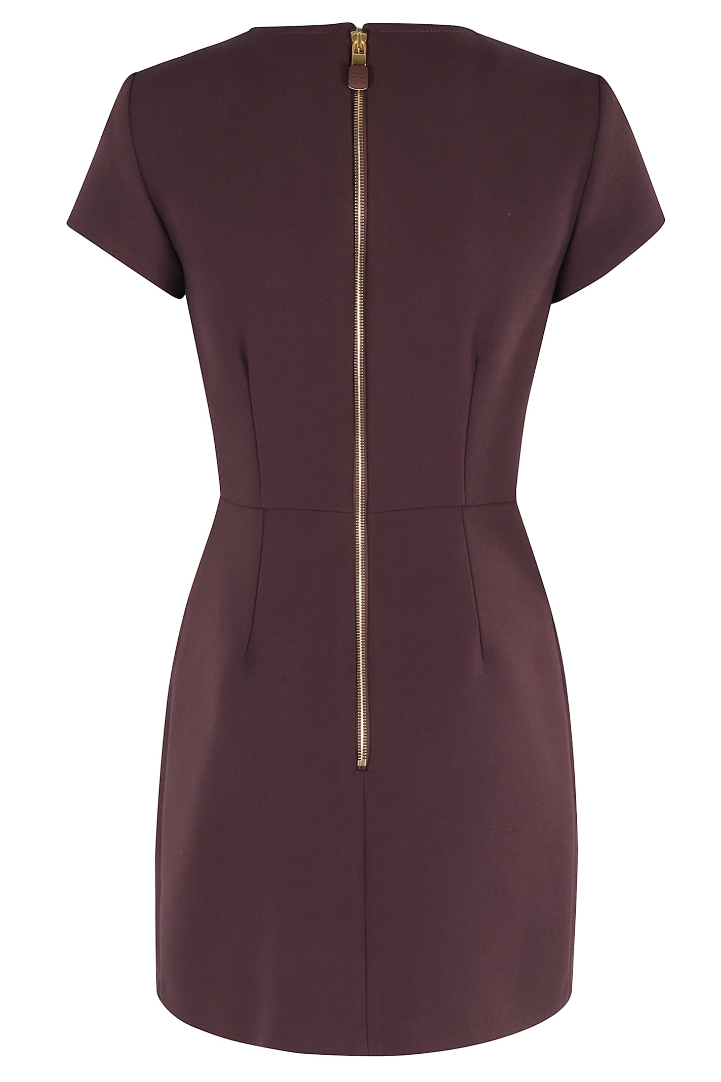 Elisabetta Franchi Merlot Dress With Faux Leather Inserts In Burgundy