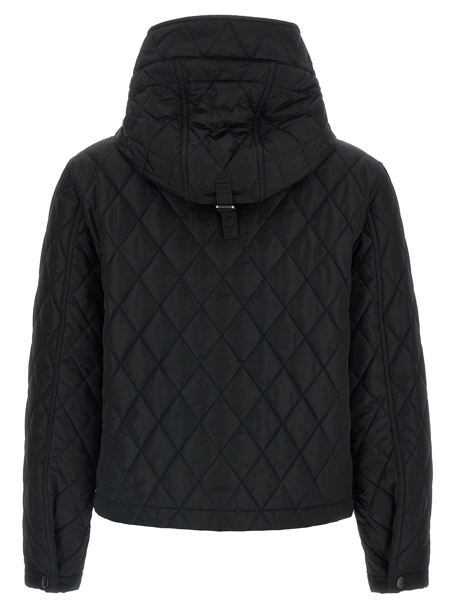 Burberry Quilted Nylon Cropped Jacket In Black