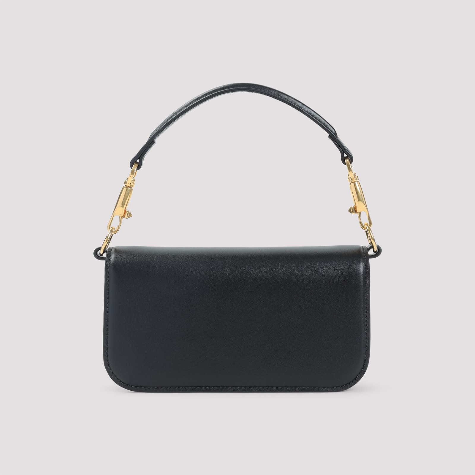 Valentino Small Leather Shoulder Bag With Crystal And Pearl Embellishments In Black