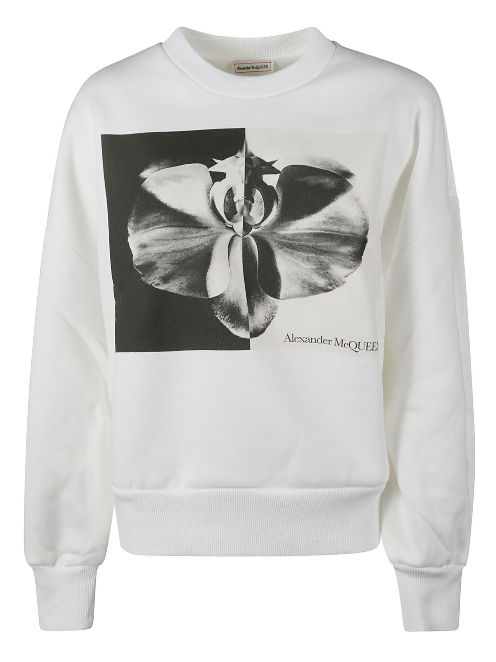 Shop Alexander Mcqueen Printed Sweatshirt In White