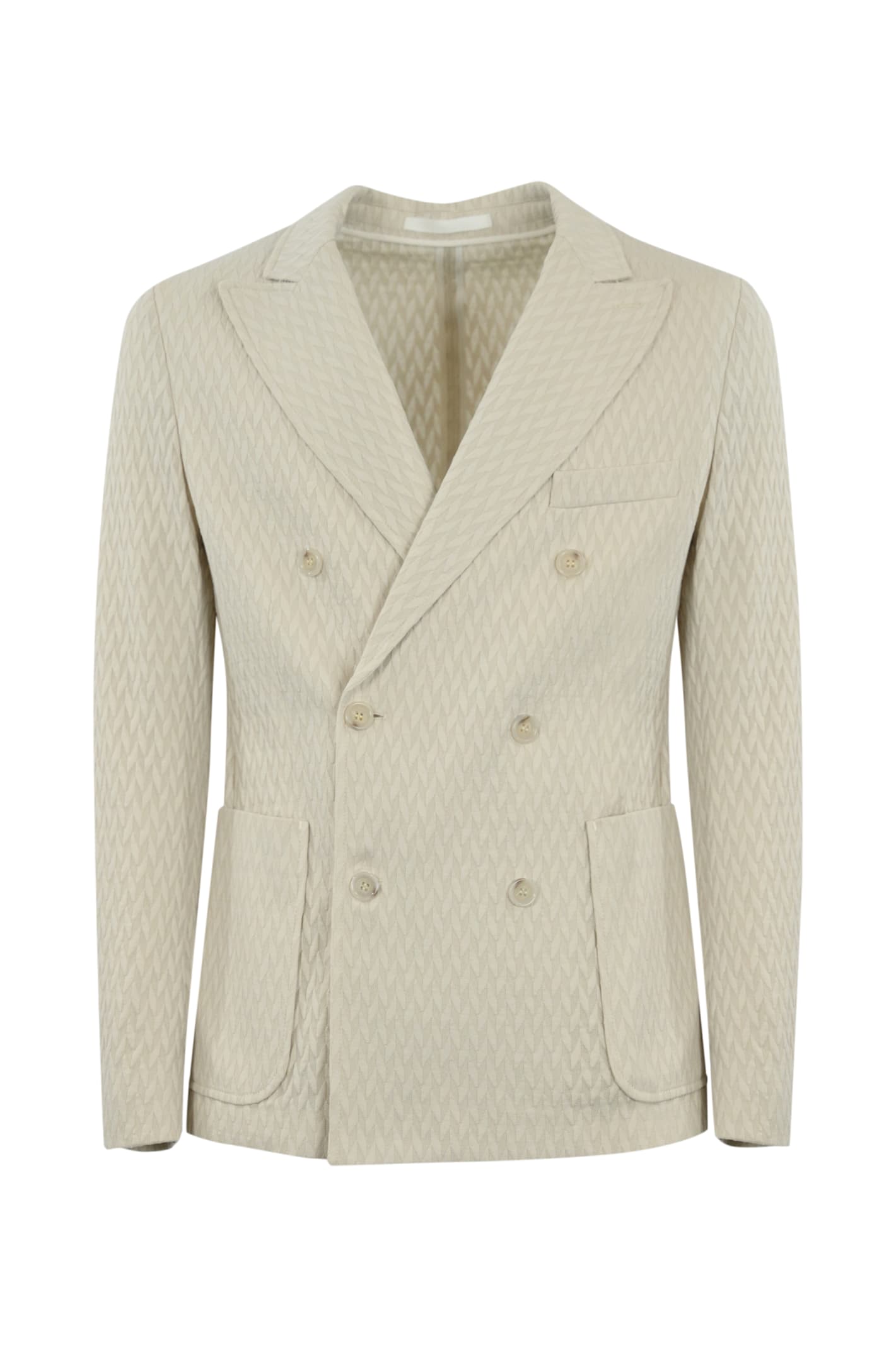 PAOLO PECORA DOUBLE-BREASTED JERSEY KNIT JACKET