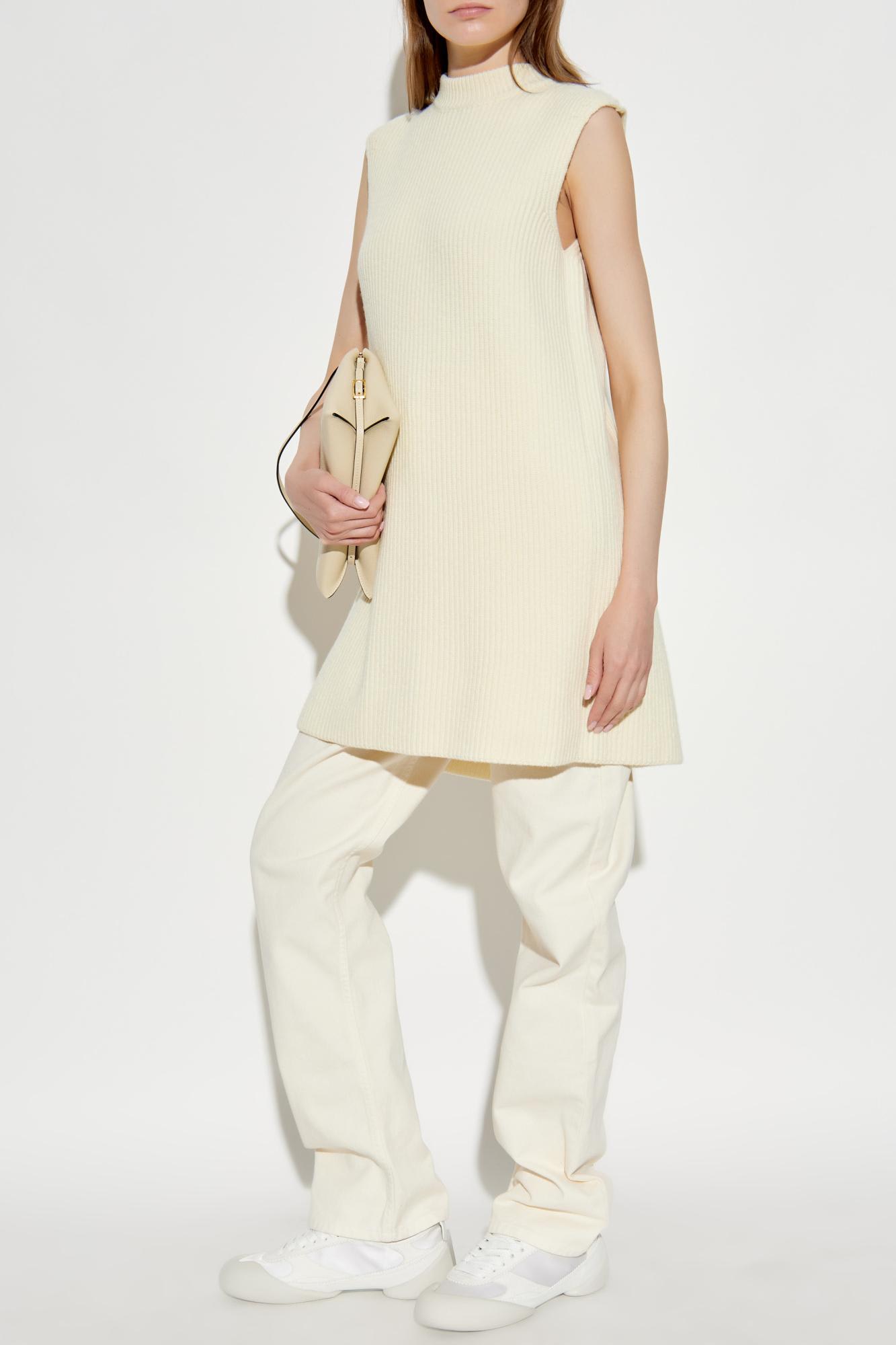 Jil Sander Ribbed Sleeveless Sweater In White