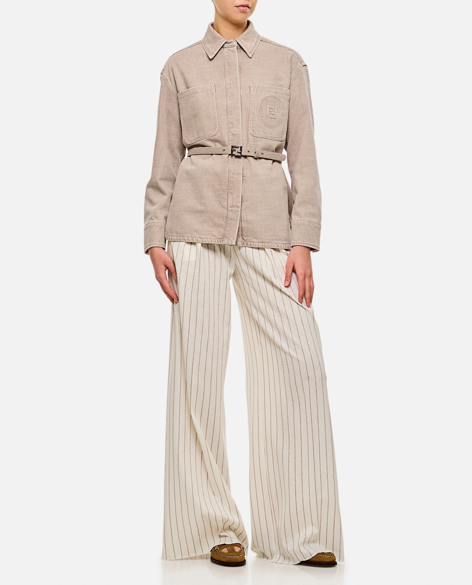 Shop Fendi Jacket In Toffee