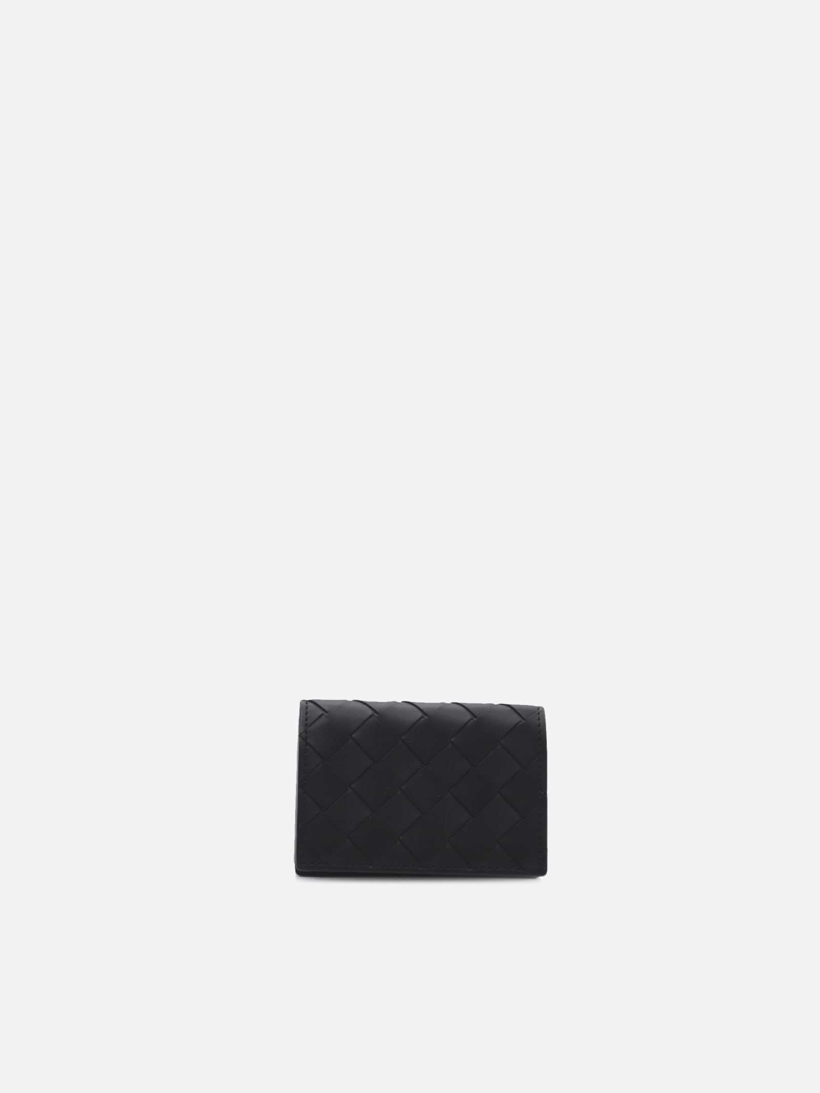 Bottega Veneta Bi-fold Card Holder In Leather With Woven Pattern