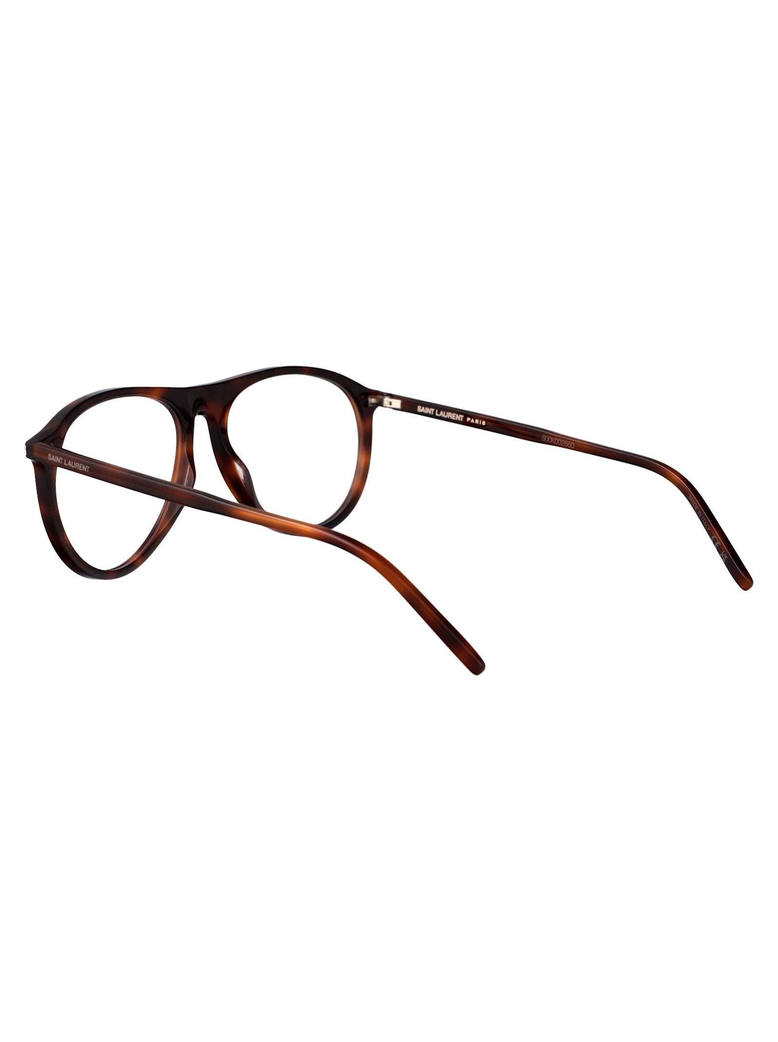 Saint Laurent Havana Havana Transparent Acetate Glasses In Brown