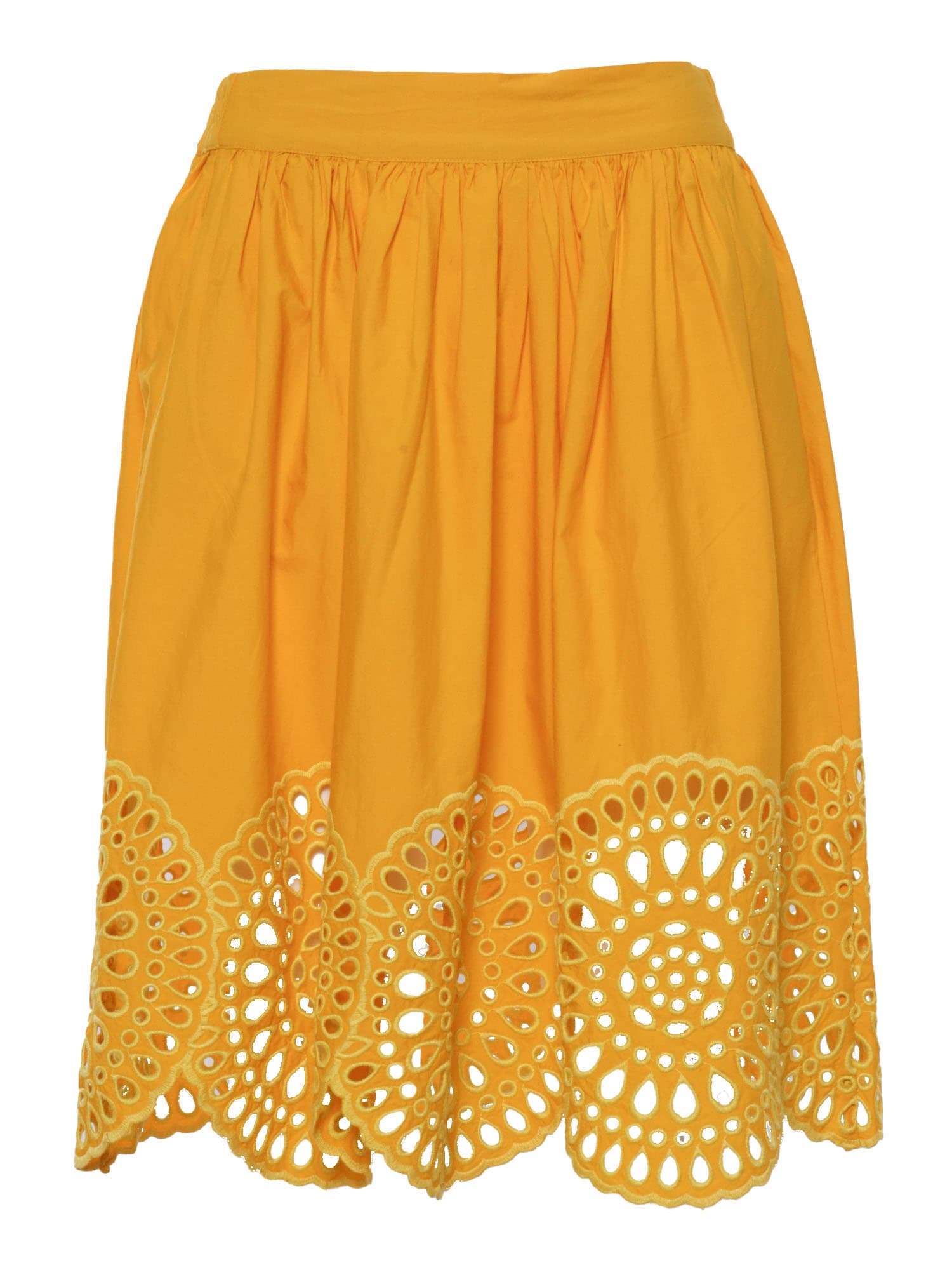 Stella Mccartney Kids' Yellow Skirt With Lace