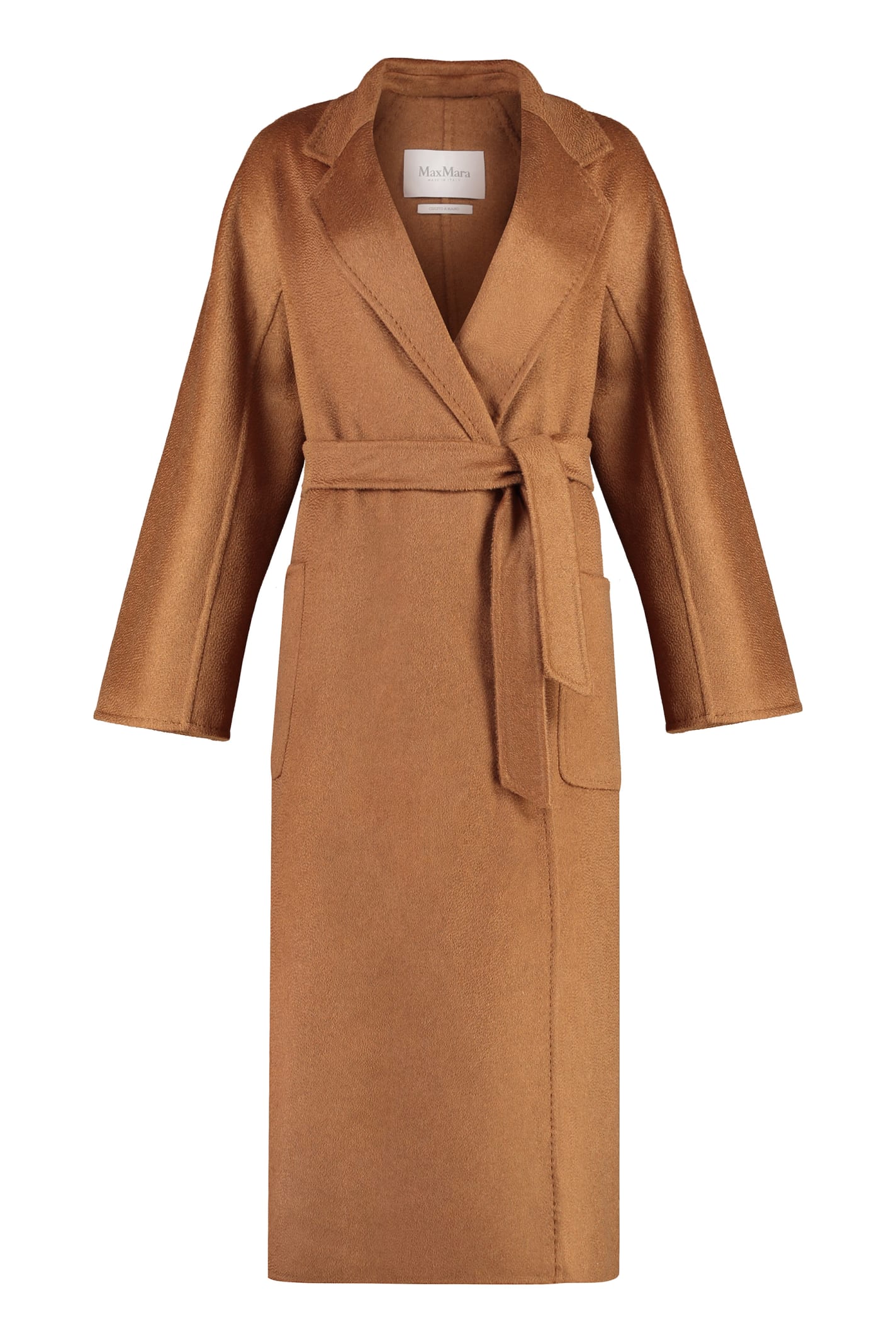 Shop Max Mara Ludmilla Cashmere Coat In Saddle Brown