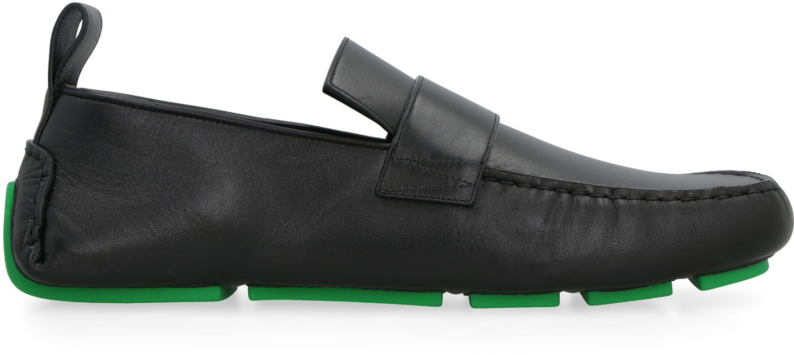 Shop Bottega Veneta Driver Leather Loafers In Black