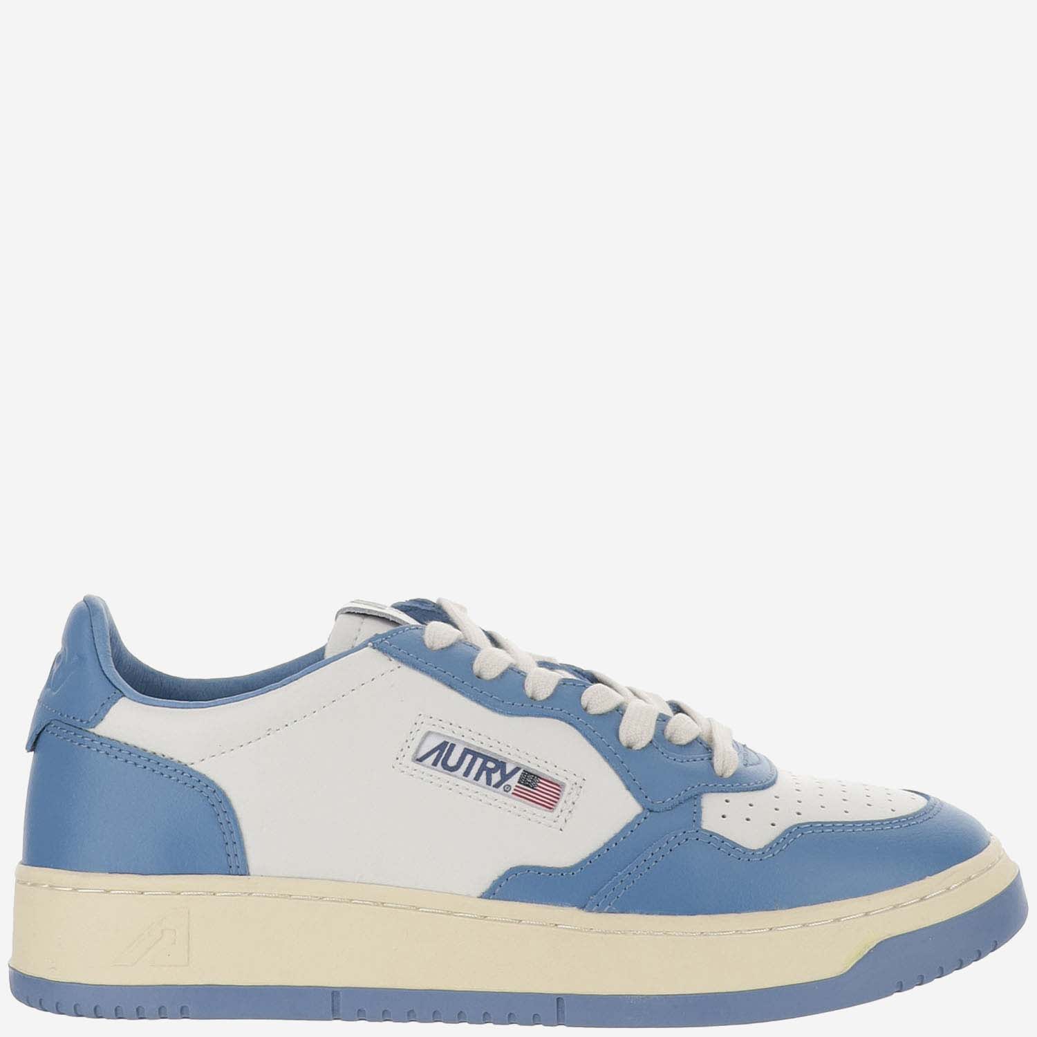 Shop Autry Medalist Color-block Sneakers In Clear Blue