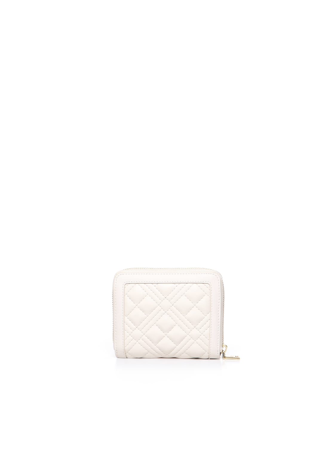 Love Moschino Quilted Padded Zip Wallet In Neutral