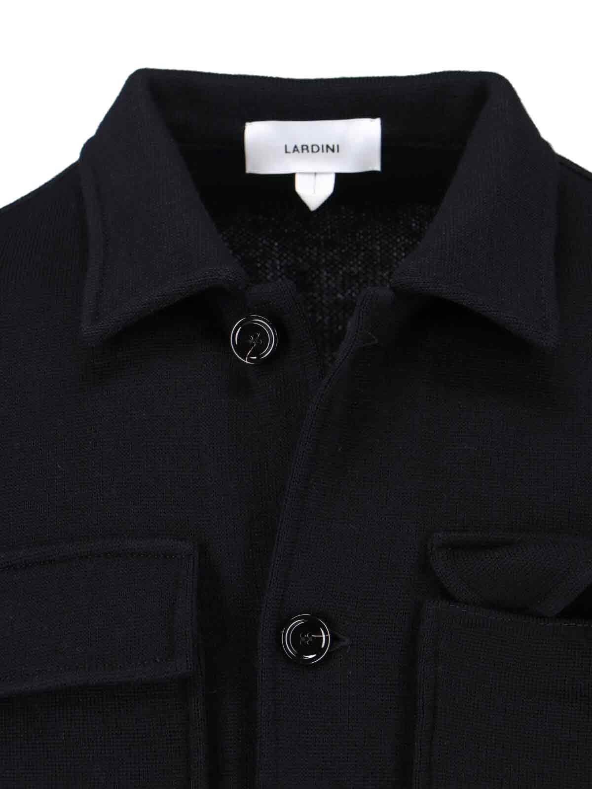 Lardini Relaxed Fit Jacket Front Pockets In Black