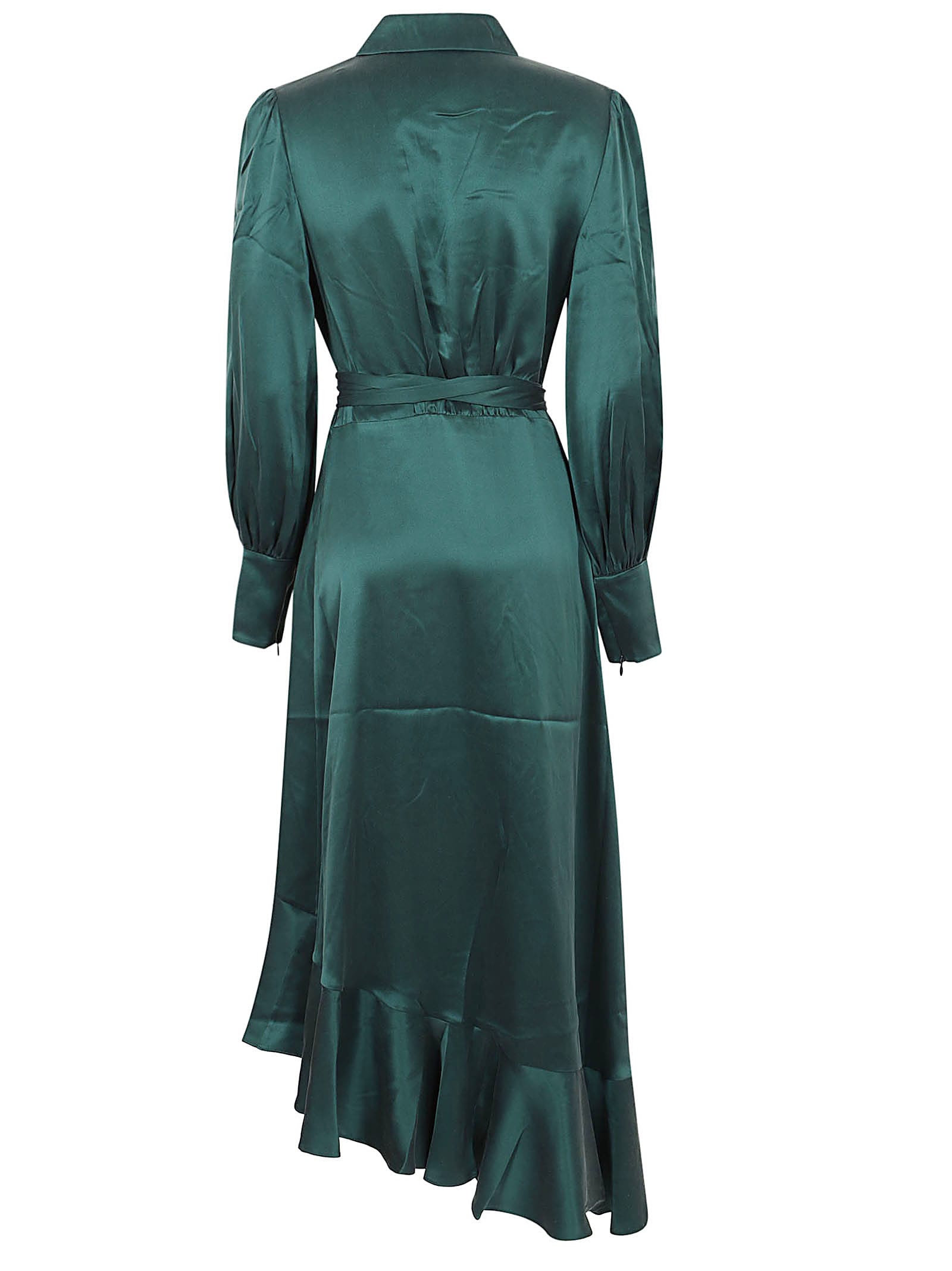 Shop Zimmermann Silk Wrap Midi Dress In Jde Jade