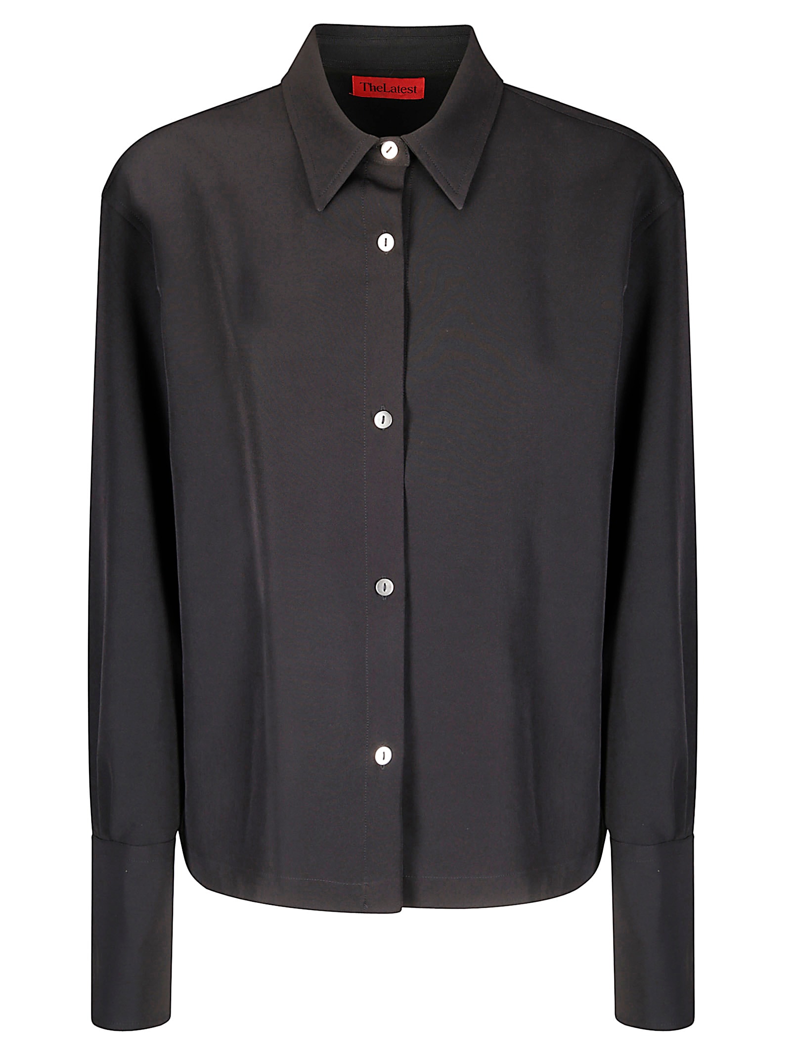 The Latest Black Long-sleeved Shirt With Classic Collar In Black