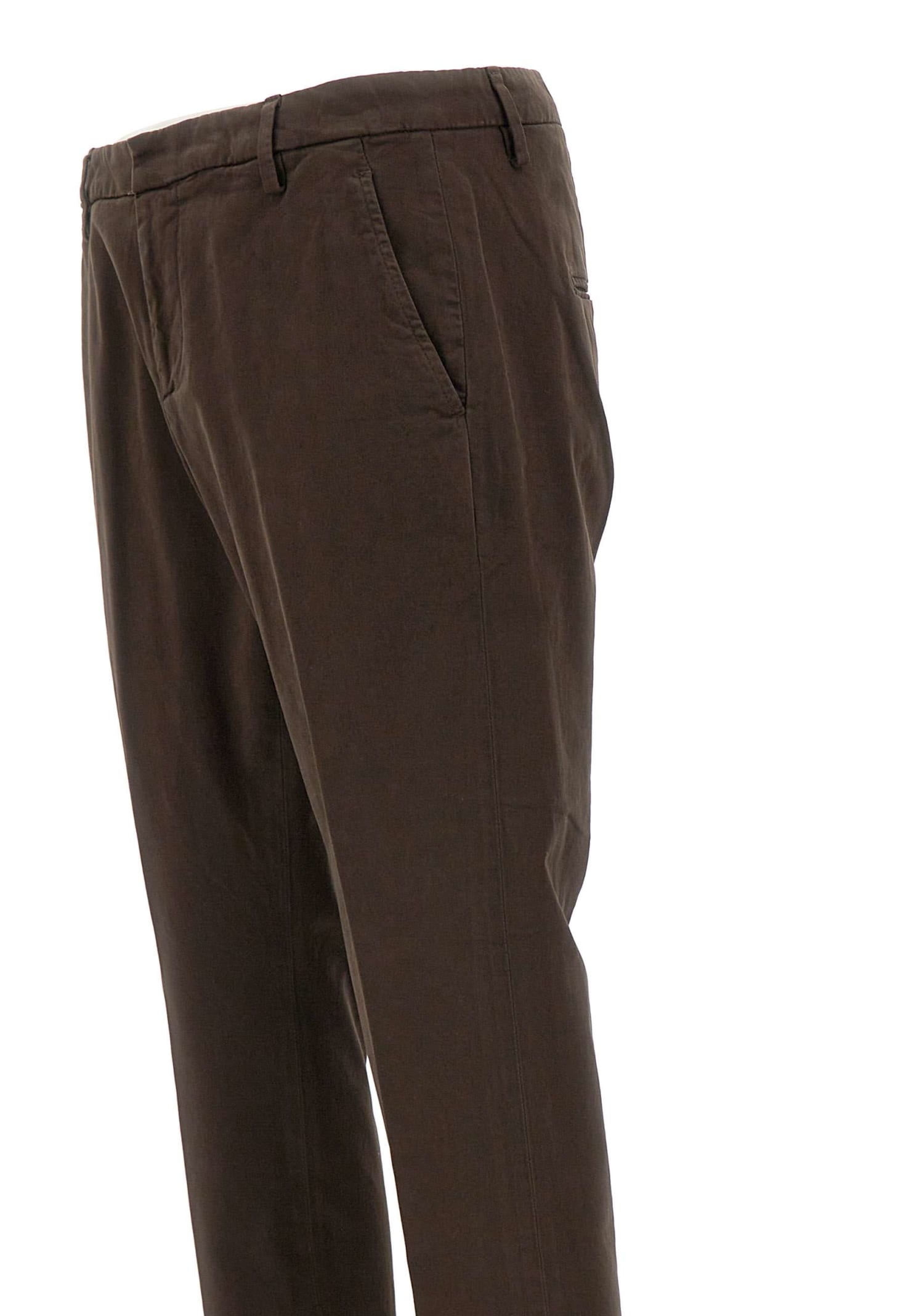 Shop Dondup Gaubert Cotton Pants  In Brown