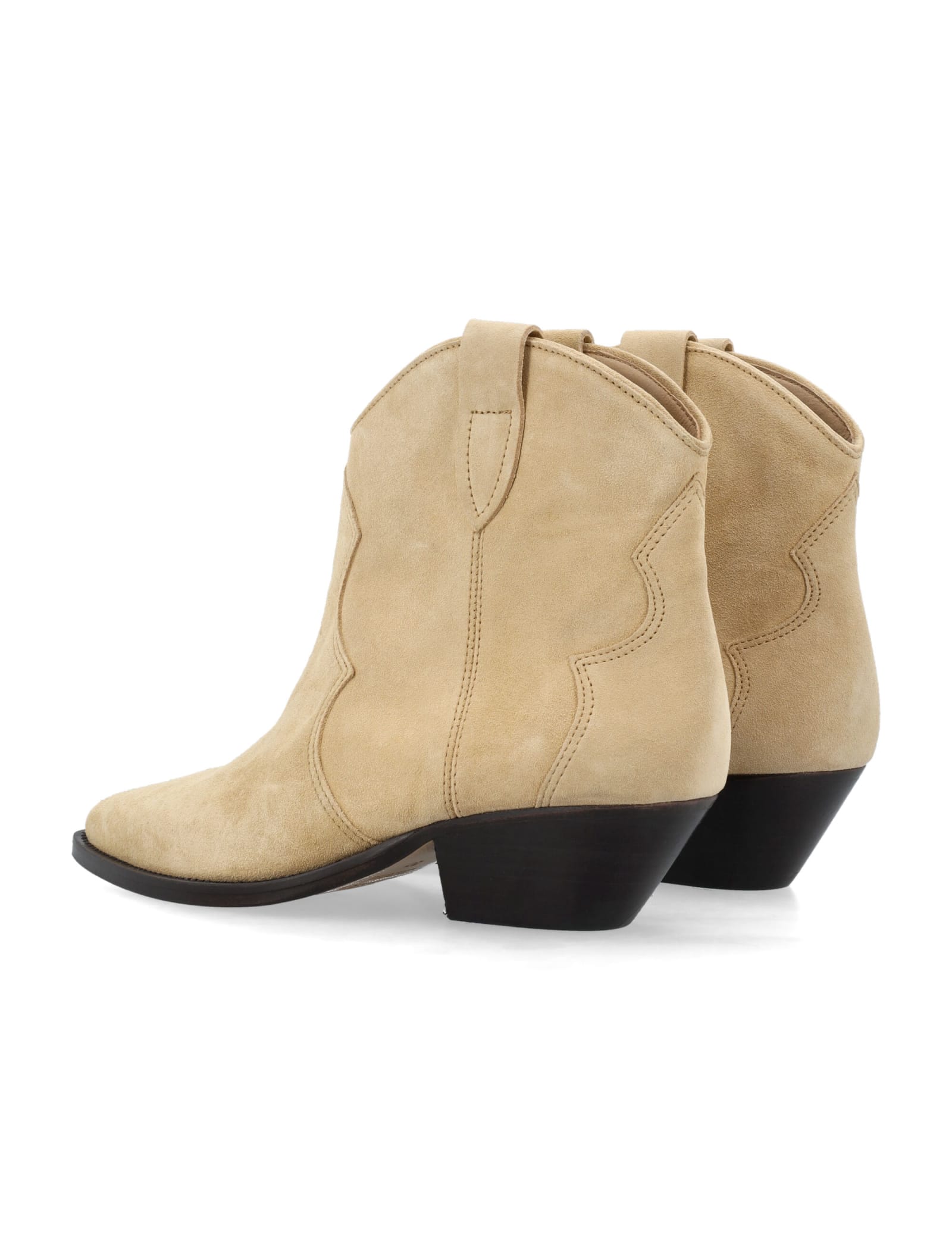 Shop Isabel Marant Dewina Suede Boots In Beige