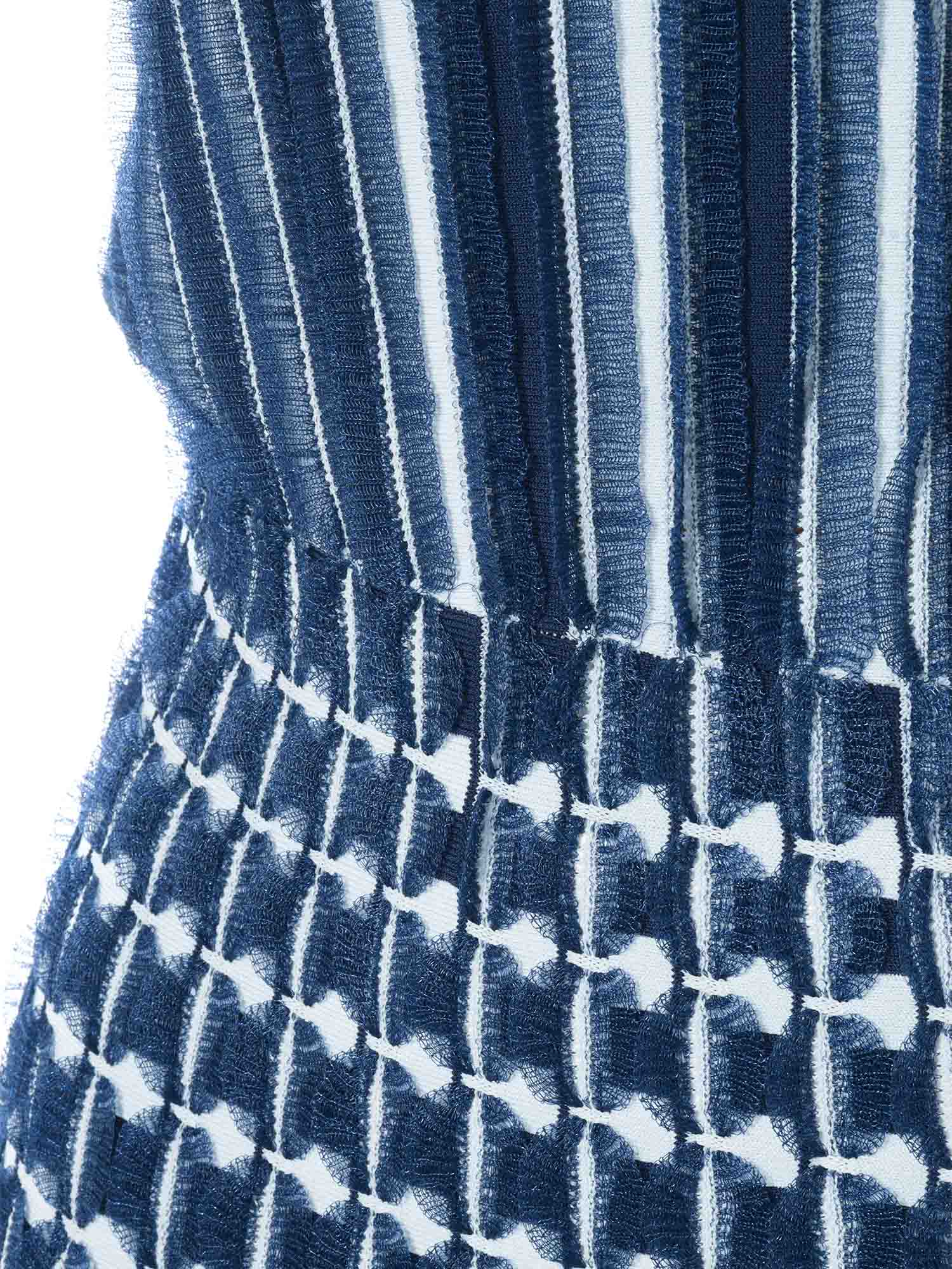 Elisabetta Franchi Belted Knitted Dress In Blue