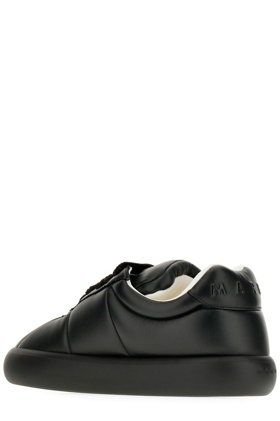 Shop Marni Padded Low-top Sneakers In Black