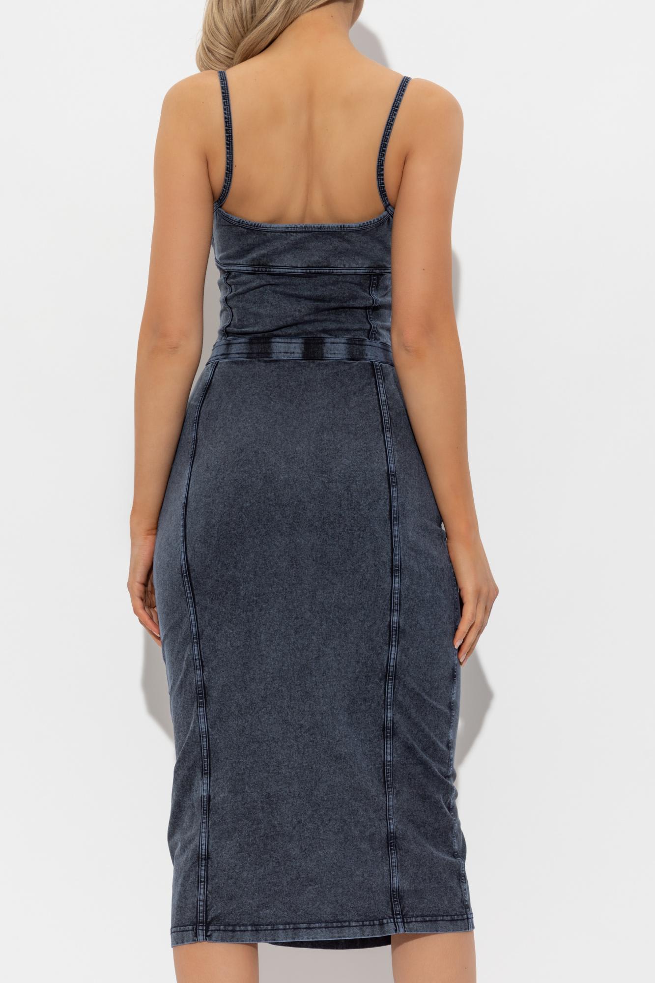 Diesel Knee Length Dress Belt Detail In Blue
