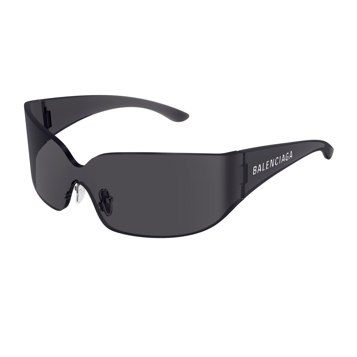 Balenciaga Bb0421s Linea Extreme 001 Grey Sunglasses In Black