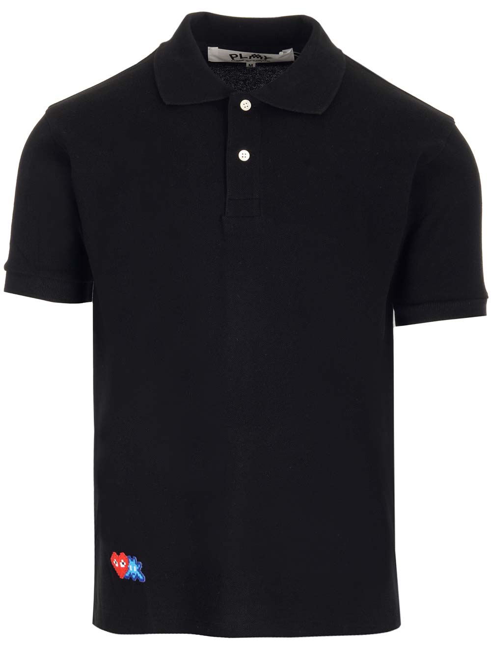 Shop Comme Des Garçons Play Black Cotton Polo Shirt