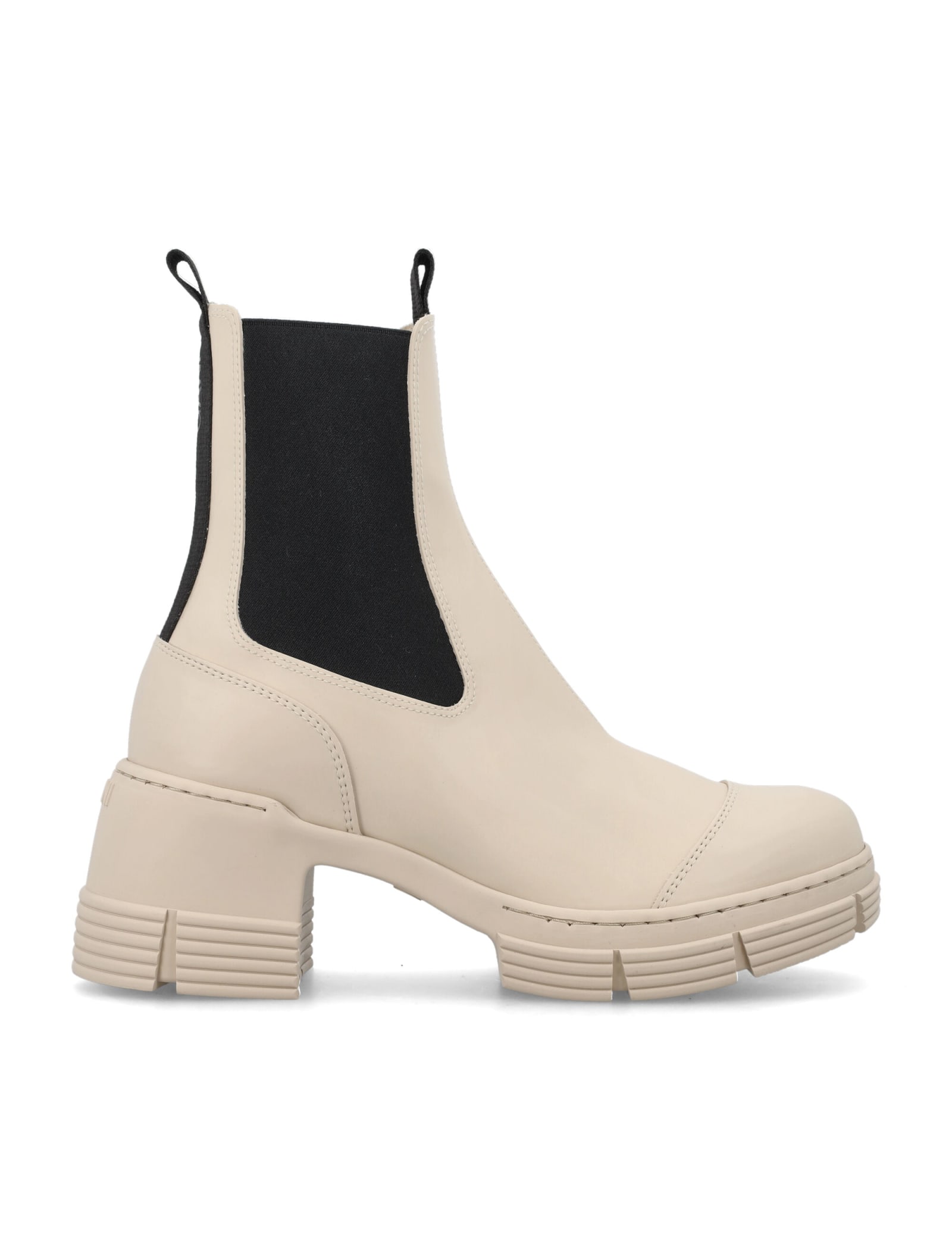 Ganni Rubbed Heeled City Boot In Gray