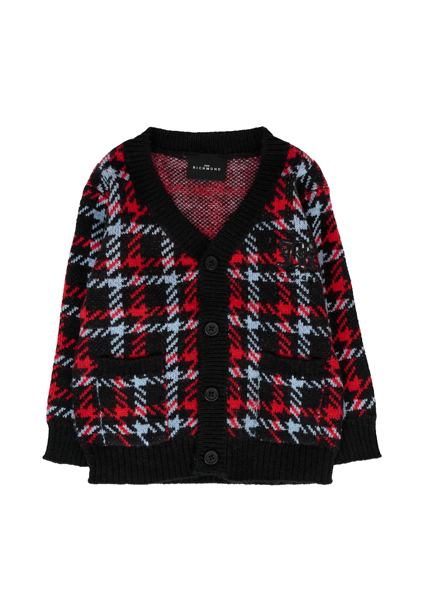 Richmond Black Cardigan For Baby Boy With Logo In Black