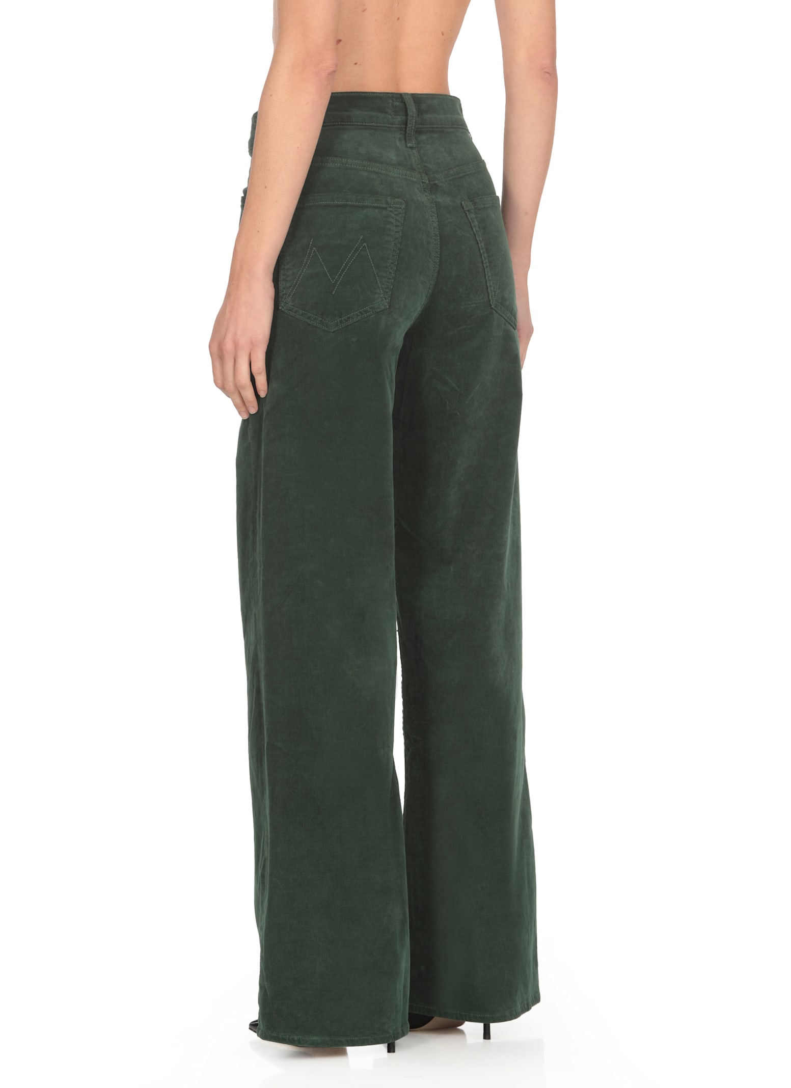 Shop Mother The Ditcher Roller Jeans In Green