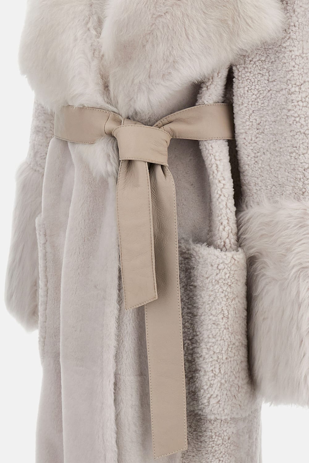 Desa 1972 Sheepskin Coat In Gray