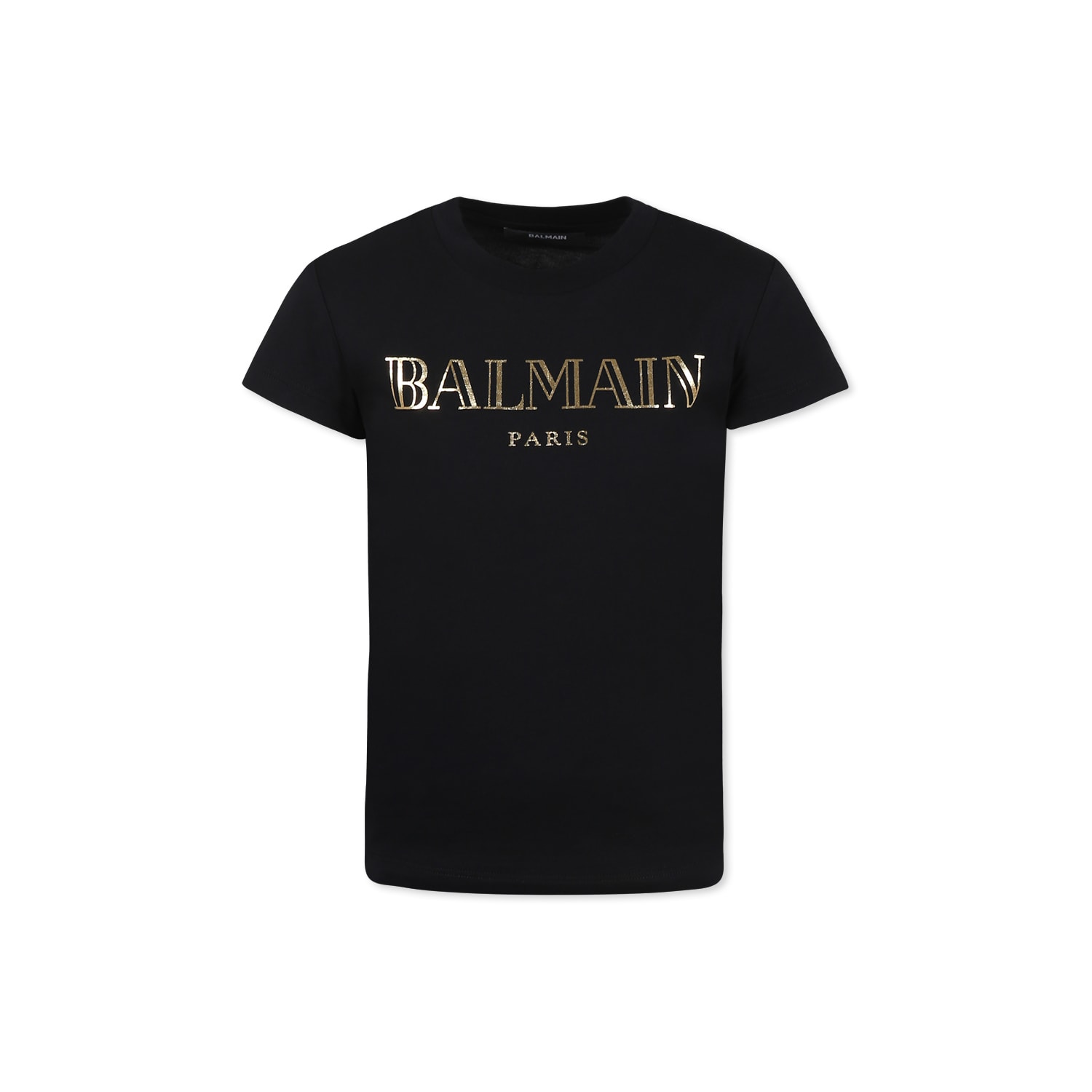 Shop Balmain Black T-shirt For Girl With Logo