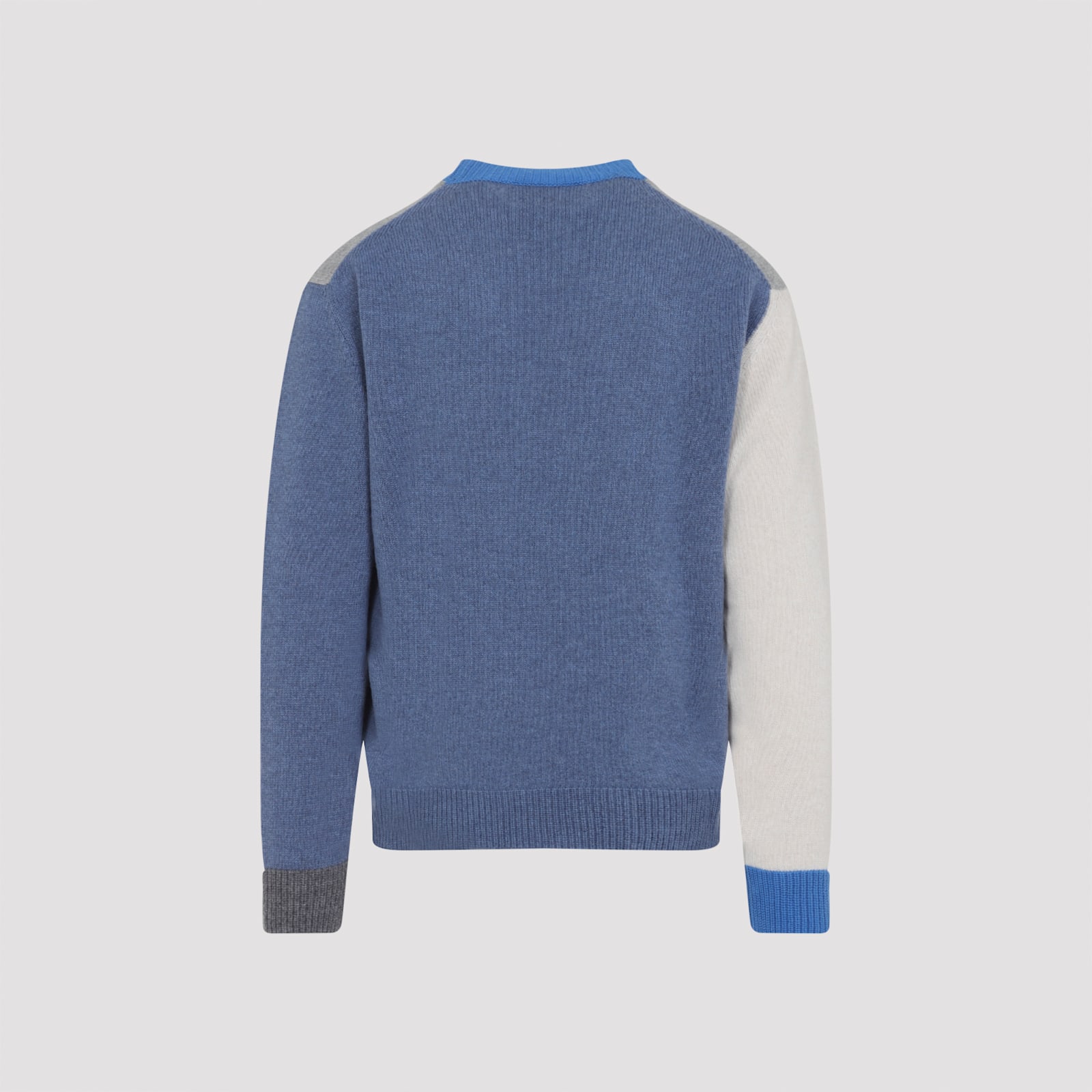 Marni Color-block Metallic Cashmere Sweater In Gray