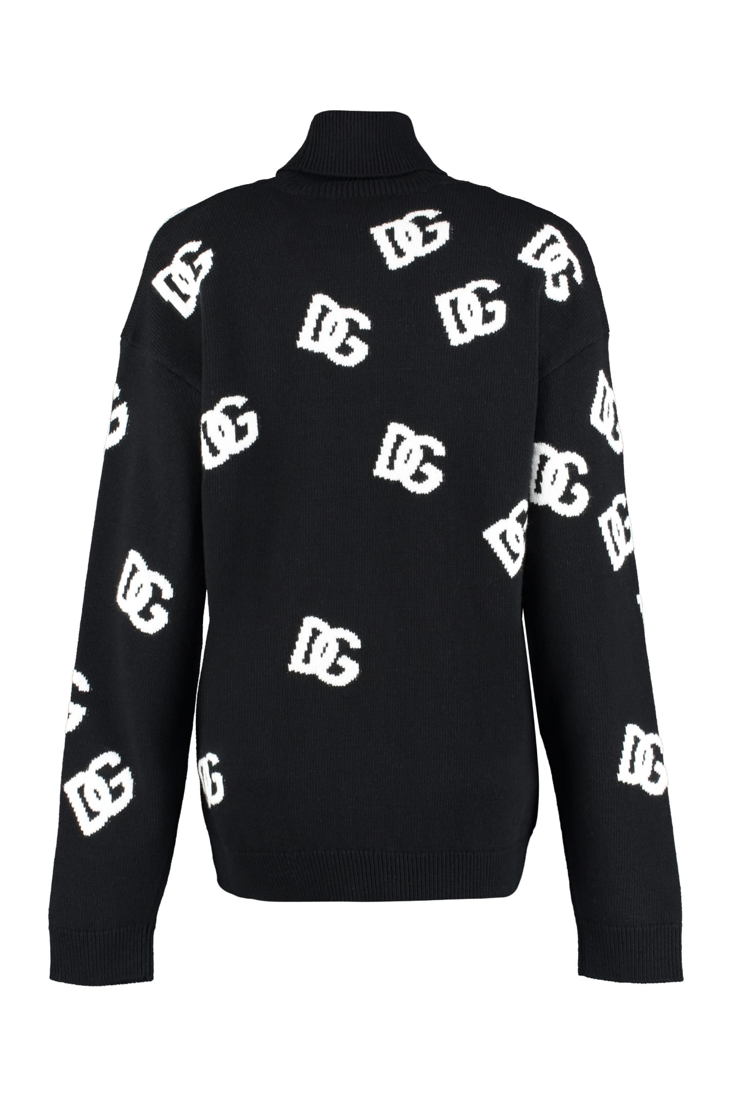 Shop Dolce & Gabbana Wool Turtleneck Sweater In Nero