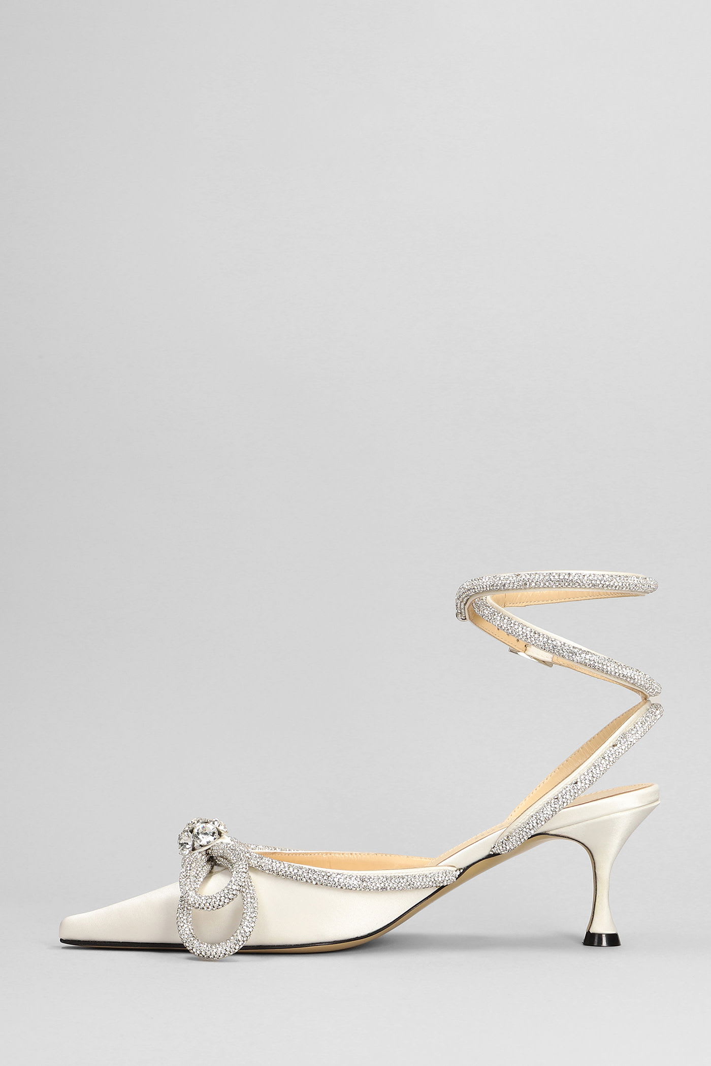 Mach & Mach Pumps In White Silk In White