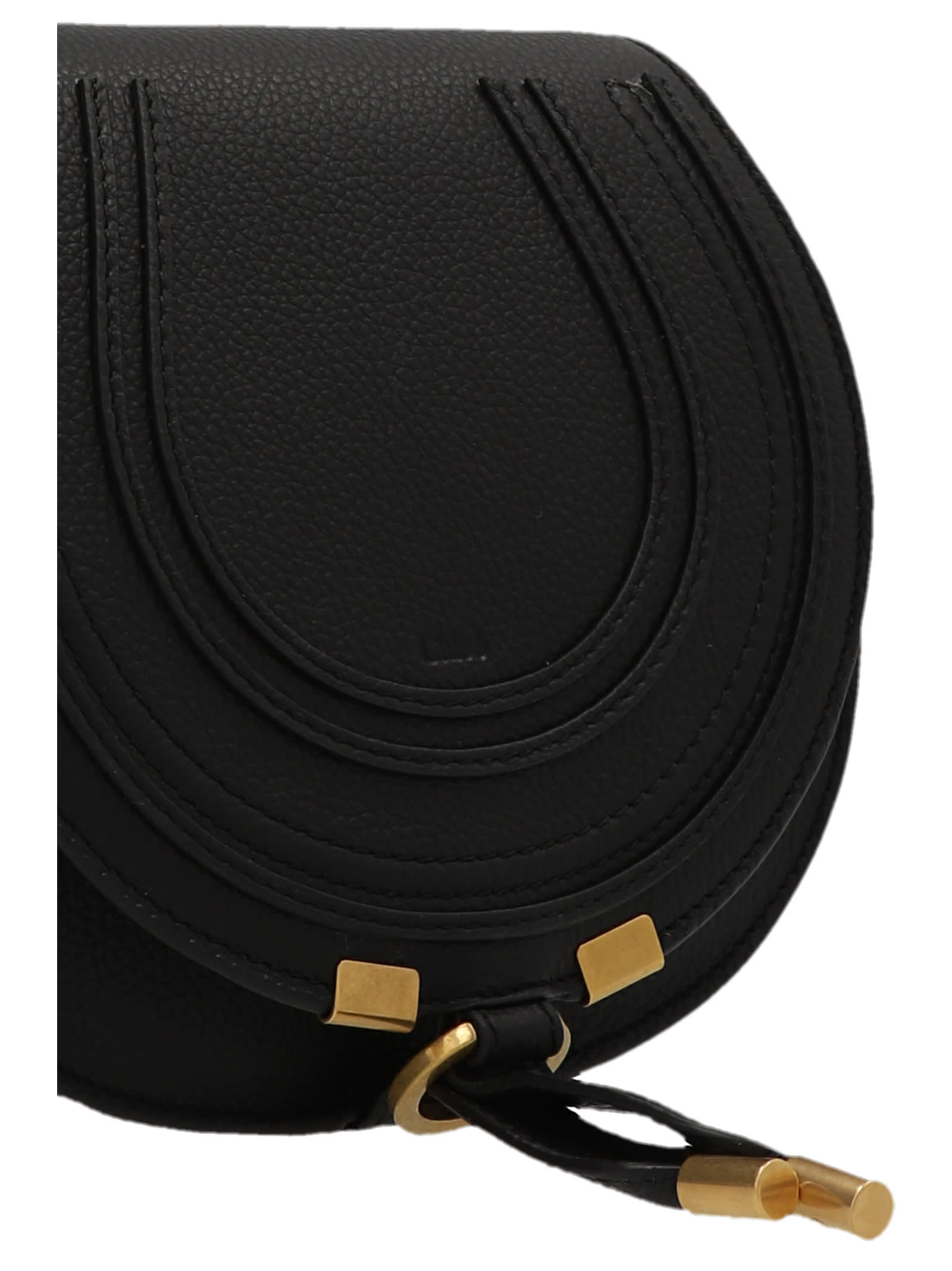 Shop Chloé Saddle Marcie Small Crossbody Bag In Black