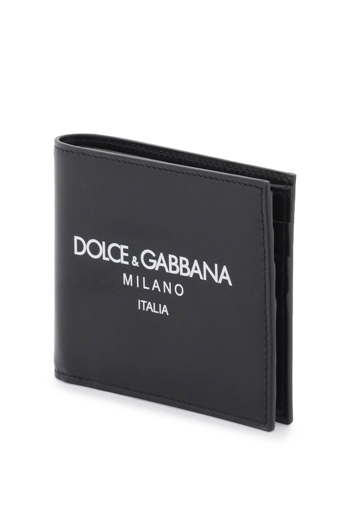 Shop Dolce & Gabbana Wallet With Logo In Dg Milano Italia (black)