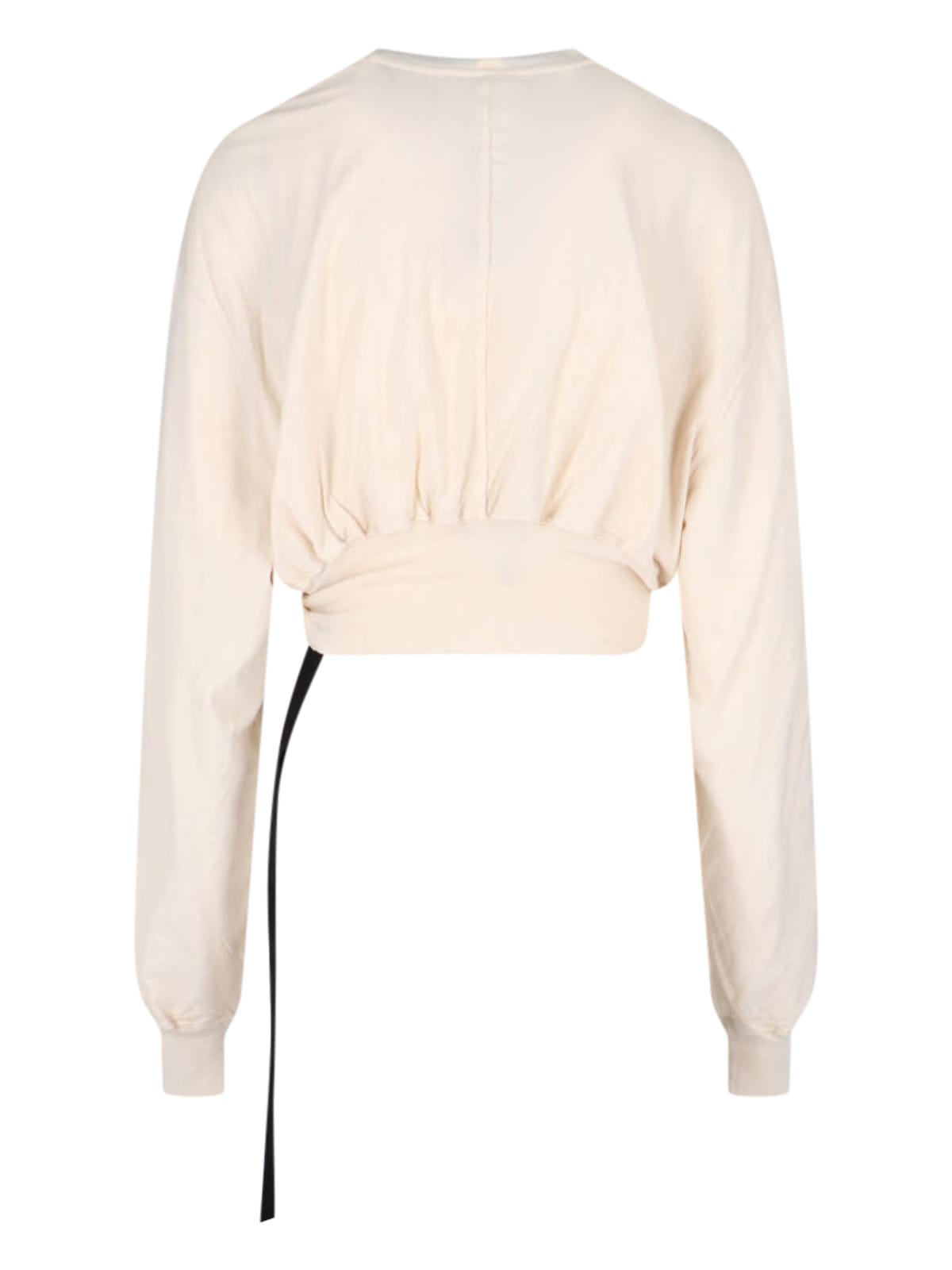 Shop Drkshdw Cropped T-shirt With Lace In Cream
