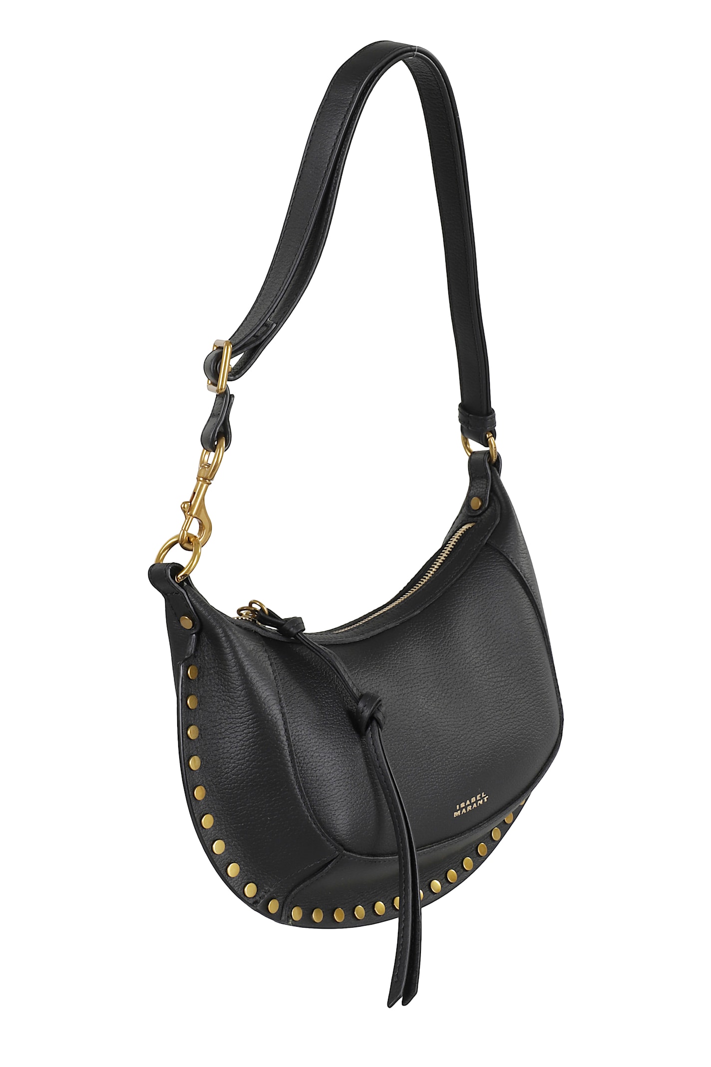 Isabel Marant Oskan Moon Studded Shoulder Bags In Black
