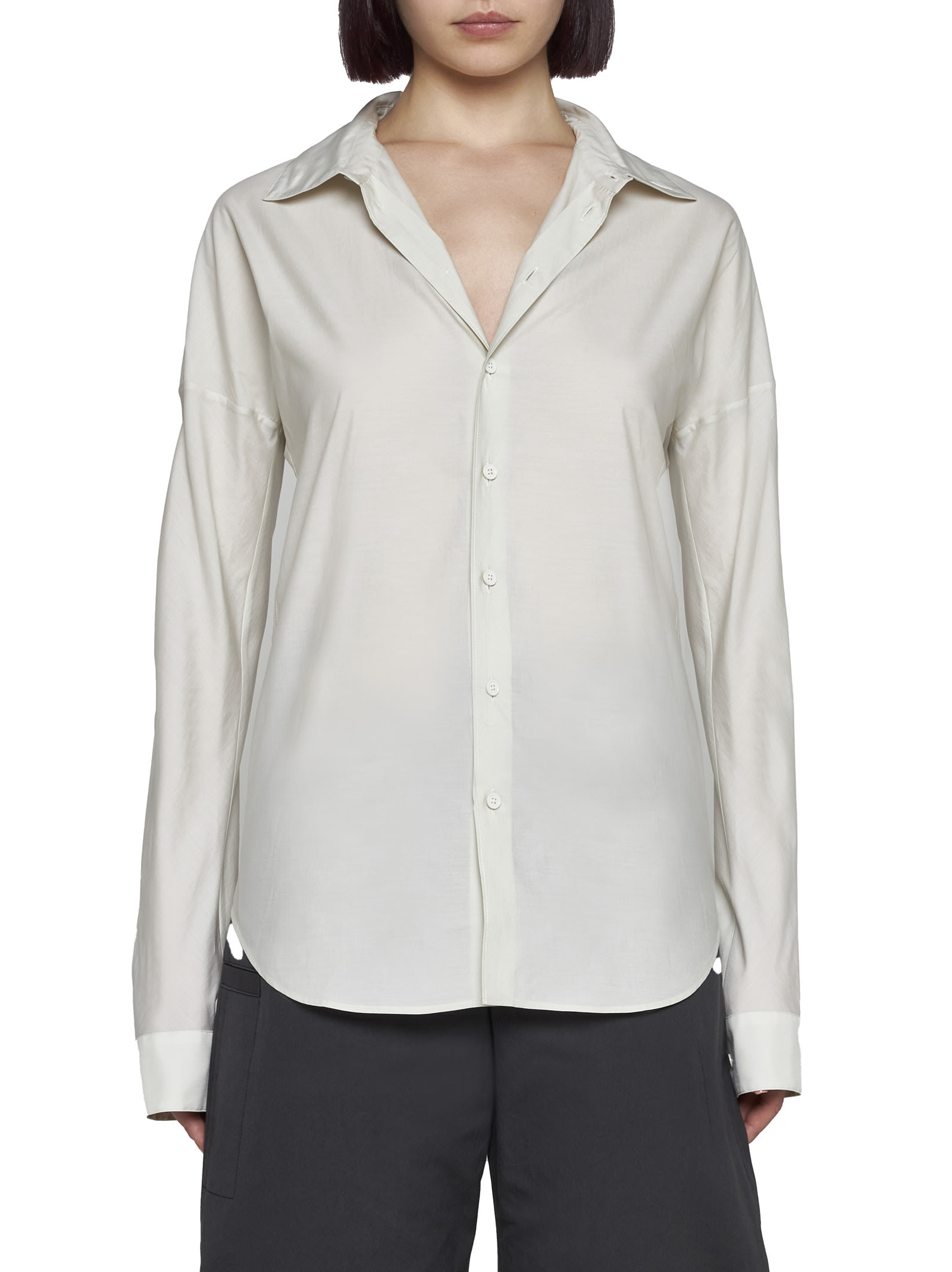 Shop Lemaire Shirt In Pale Mastic