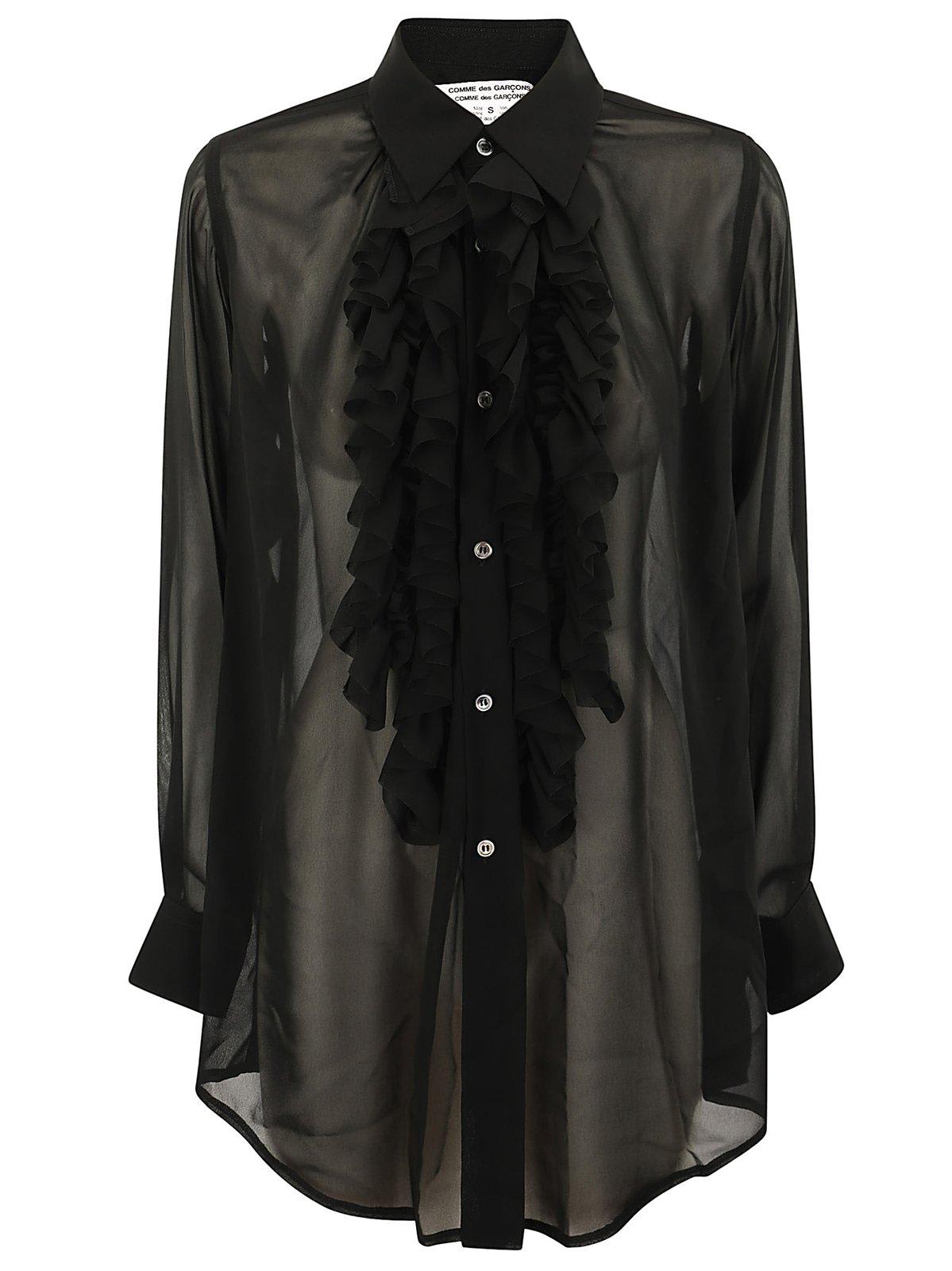 Ruffled Crepe Shirt