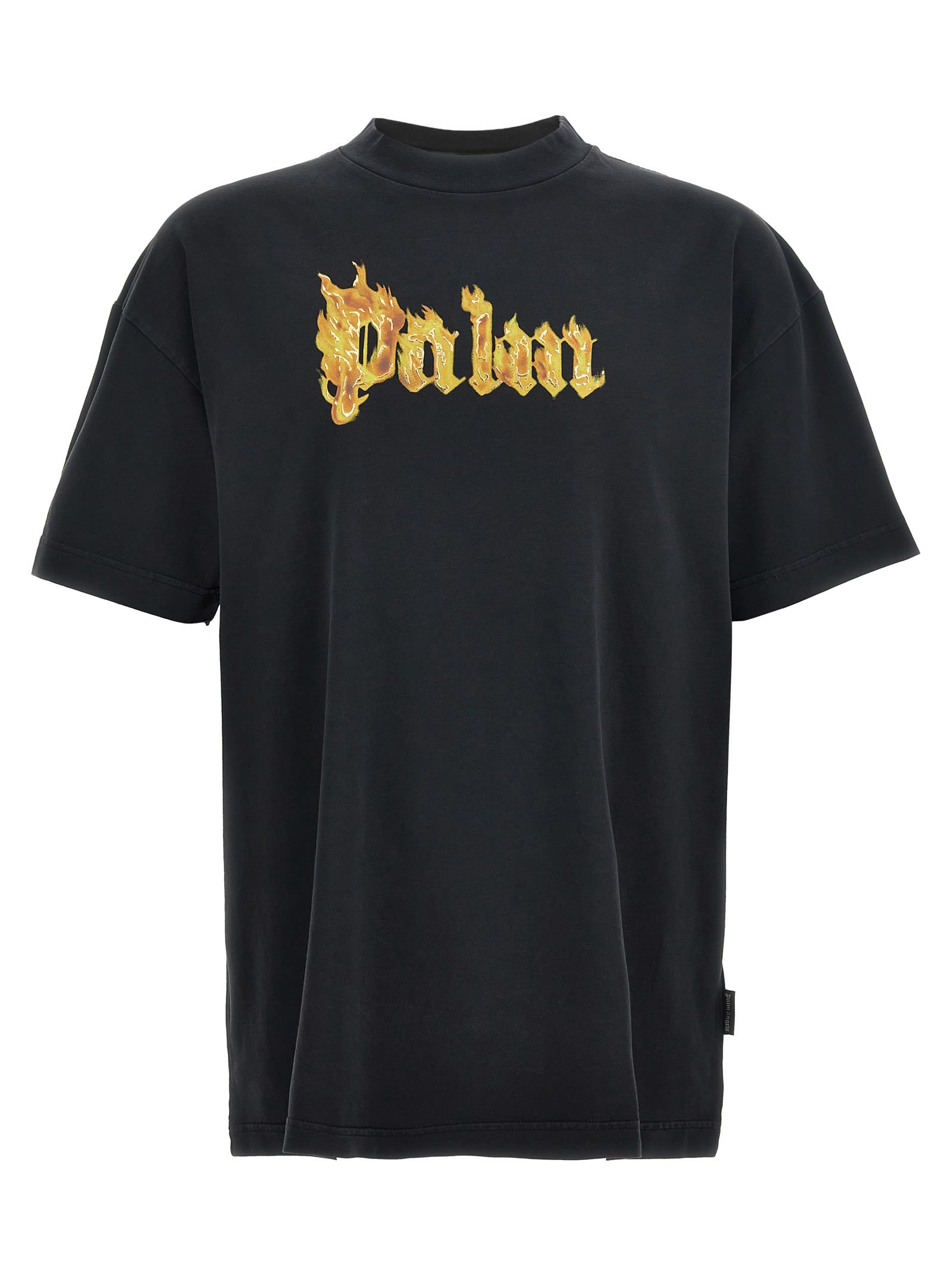 Shop Palm Angels T-shirt In Black Gold