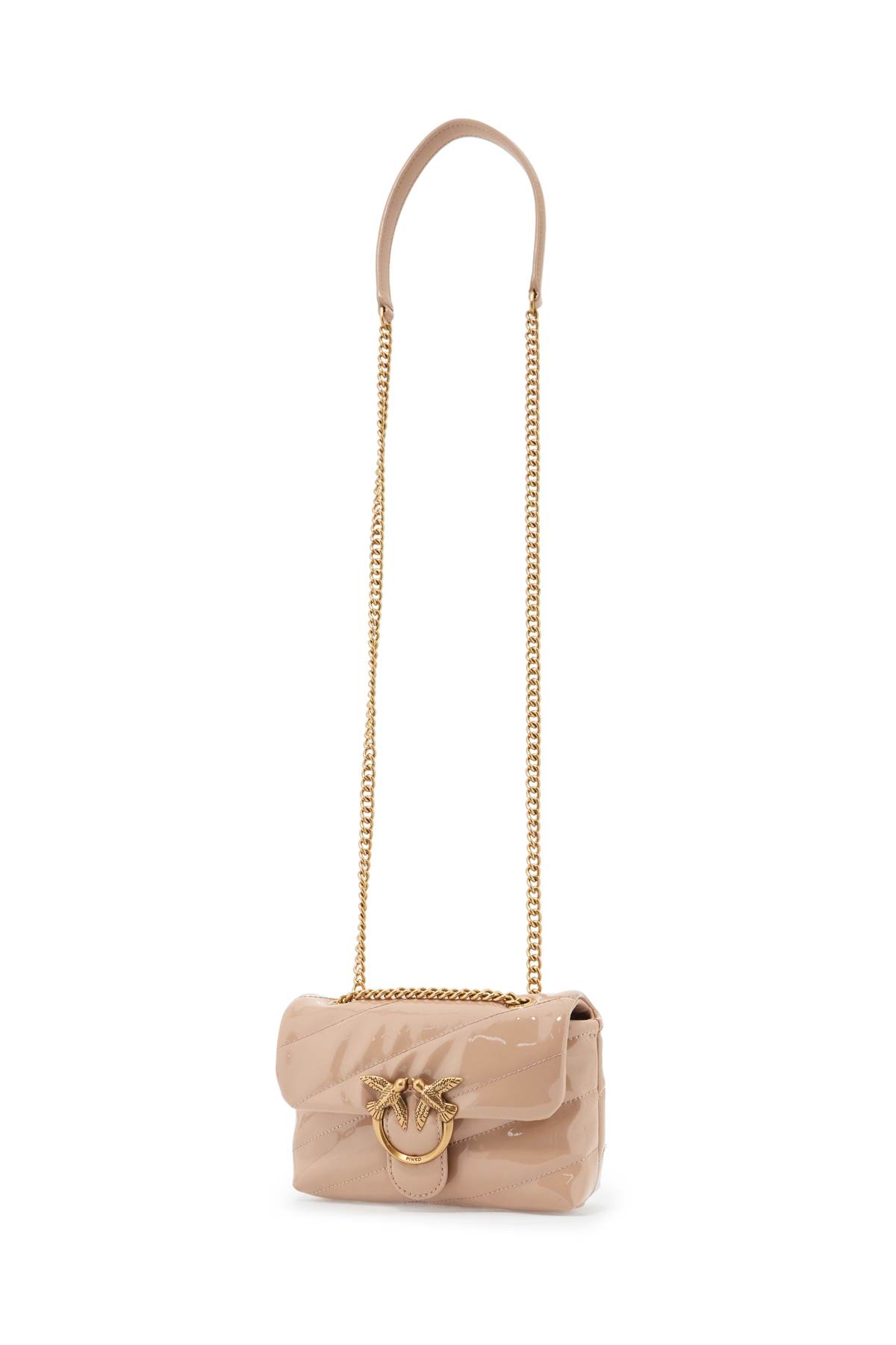 Shop Pinko Love Baby Puff Bag In Eco In Cipria-antique Gold (pink)