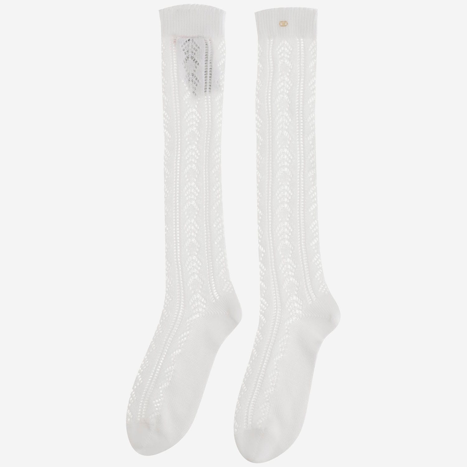 Perforated Cotton Blend Socks With Vlogo