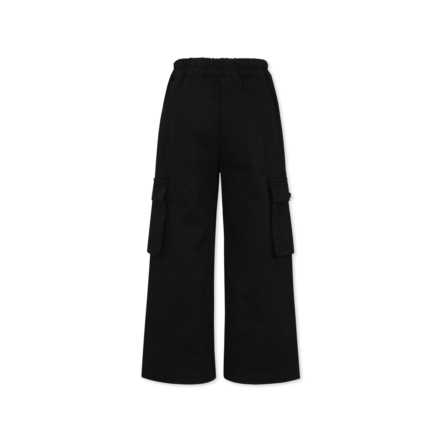 Dondup Black Trousers For Girl With Logo In Black